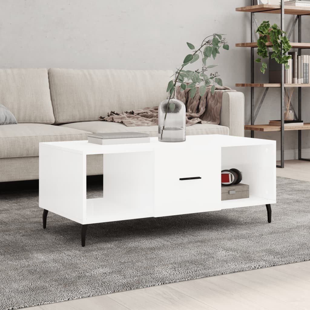 vidaXL Couchtisch Couchtisch Hochglanz-Weiß 102x50x40 cm Holzwerkstoff (1-St) Hochglanz-Weiß | Hochglanz-Weiß