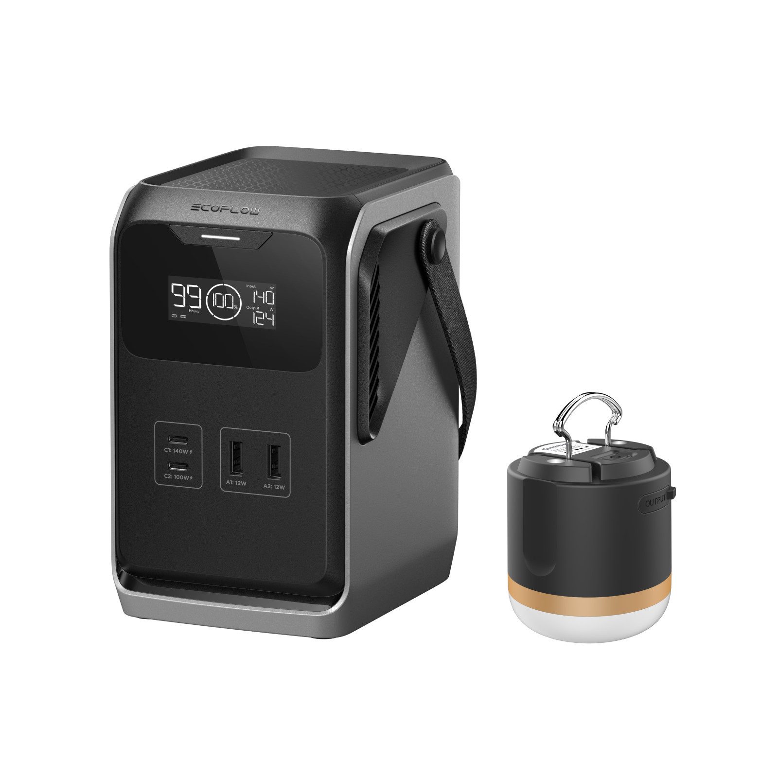 Ecoflow ECOFLOW TRAIL 200 DC Tragbare Powerstation, 192 Wh Solargenerator Powerstation Schnellladung, 4 Ausgänge, stoßfest ultraleichte LFP-Batterie mit Griff, 0 dB für Outdoor, Camping, Reisen, Notfälle