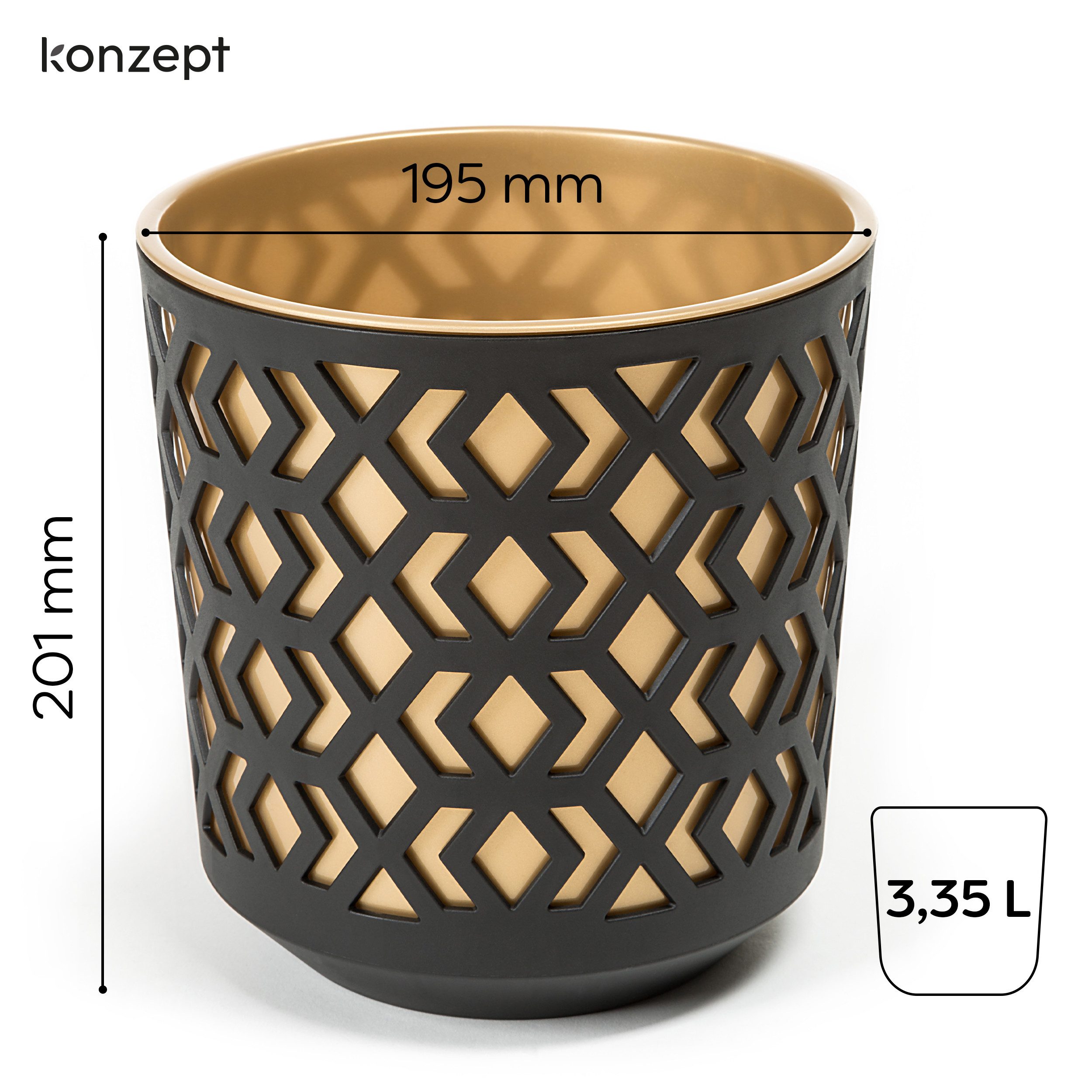 KONZEPT Blumentopf Übertopf Set für Zimmerpflanzen 19/25 cm (1 St), ideal für Wohnzimmer, Küche und Balkon