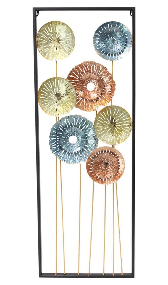 Home-trends24.de Metallbild Wanddeko Metallbild Blumen Wandbild Bild Metallbild 34 x 95 cm, Blumen