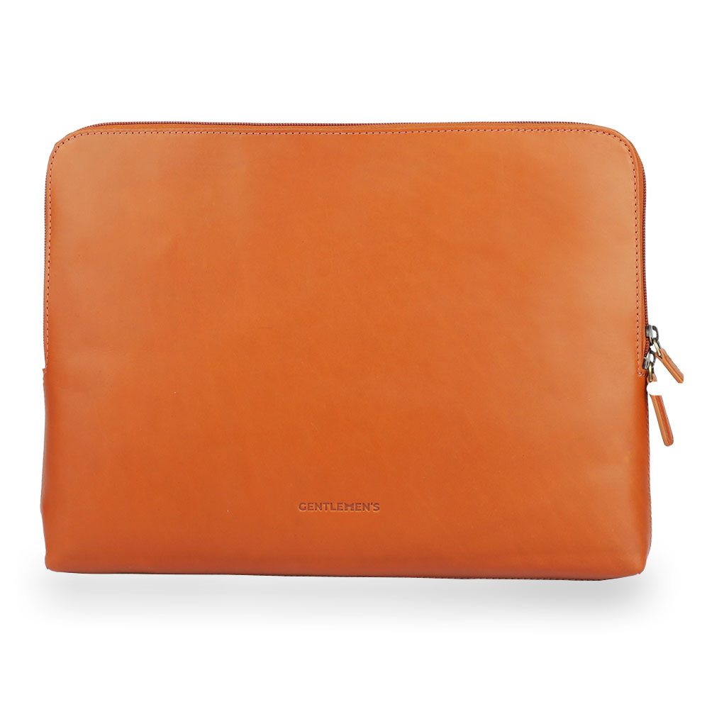 Gentlemen's Laptop-Hülle Laptopsleeve - Echtleder Laptophülle, 5 Fächer für Ladekabel, Tracker 14-16 Zoll, Für 14 und 16 Zoll