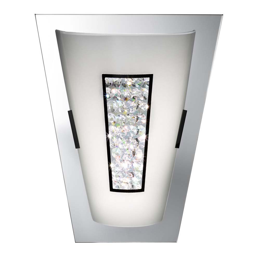 Chrom Lampe LED Wandleuchte, Wand LED Glas etc-shop Silber Leuchte Schwarz Spiegel Weiß
