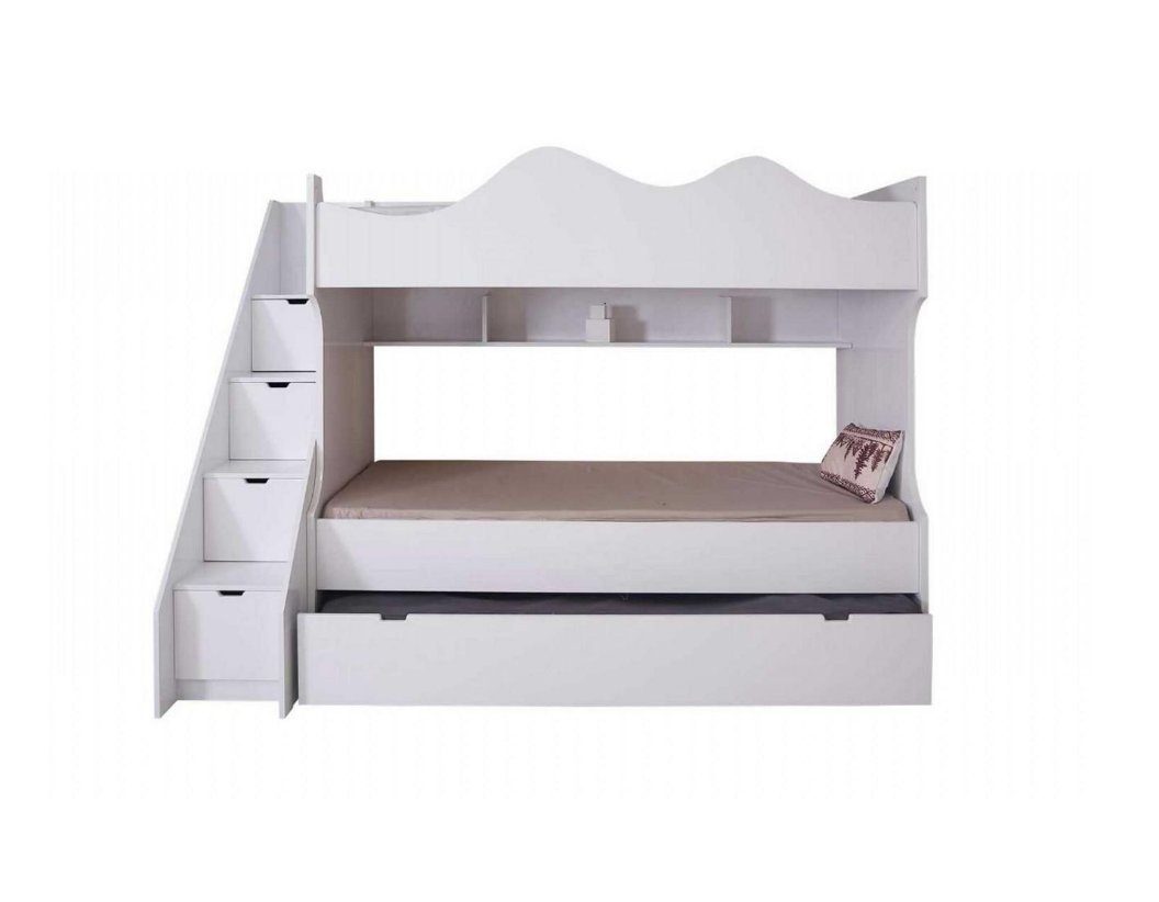 Bett Made Etagenbett Weiß (1-tlg., JVmoebel Kindermöbel Kinderbett Kinder in Kinderbett Moderne Garnitur Europa Kinderbett),