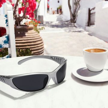 Rnemitery Sonnenbrille WrapAround Futuristisch Sonnenbrille Mode Sportbrille für Herren Damen