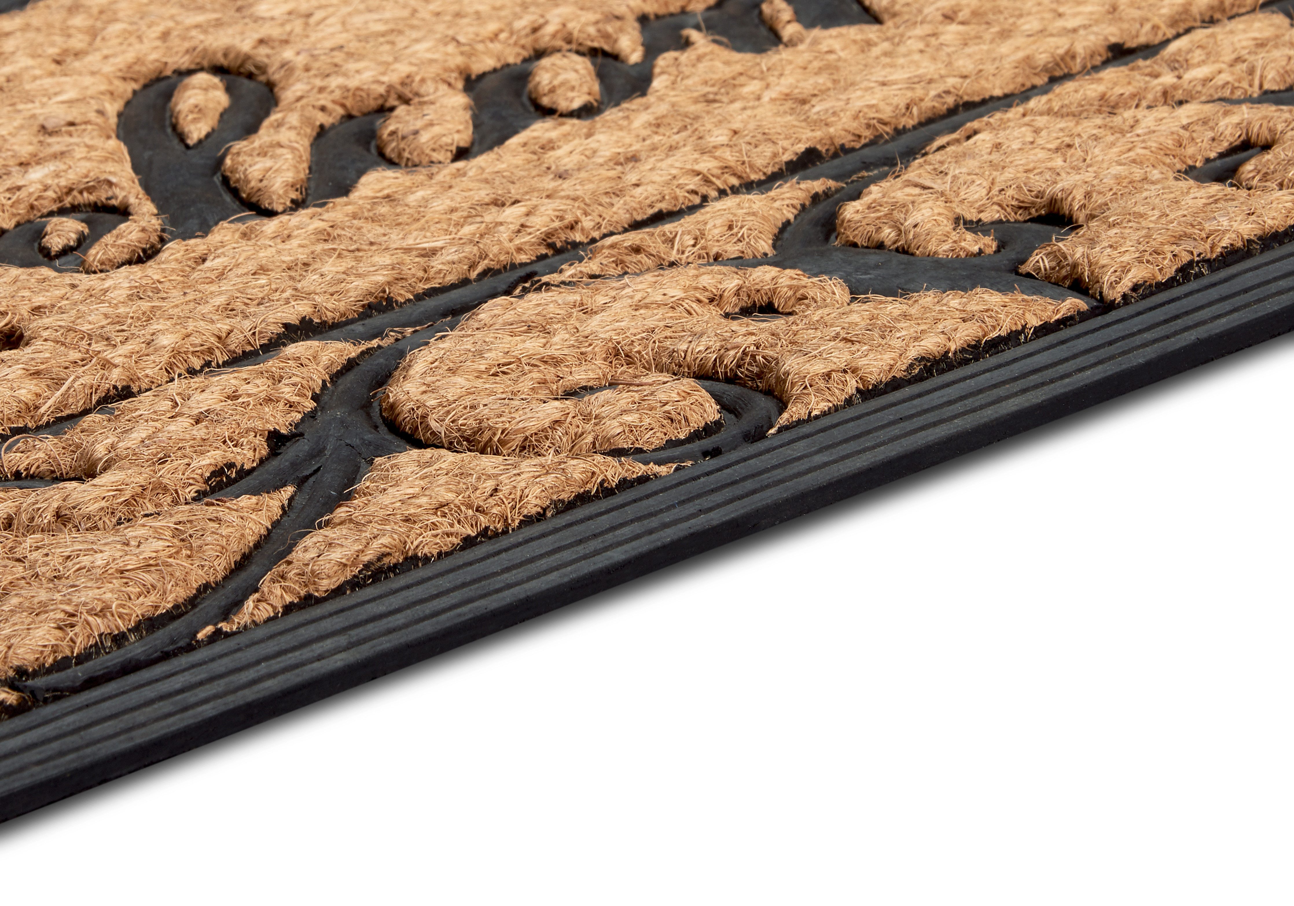 HANSE Home Fußmatte Gummi-Kokos Braided Classic Welcome Ornament, Türmatte, rechteckig, Höhe: 8 mm, Kokos, Gummi, Schmutzfangmatte, Outdoor, Rutschfest, Innen,  – Bild 5 von 5