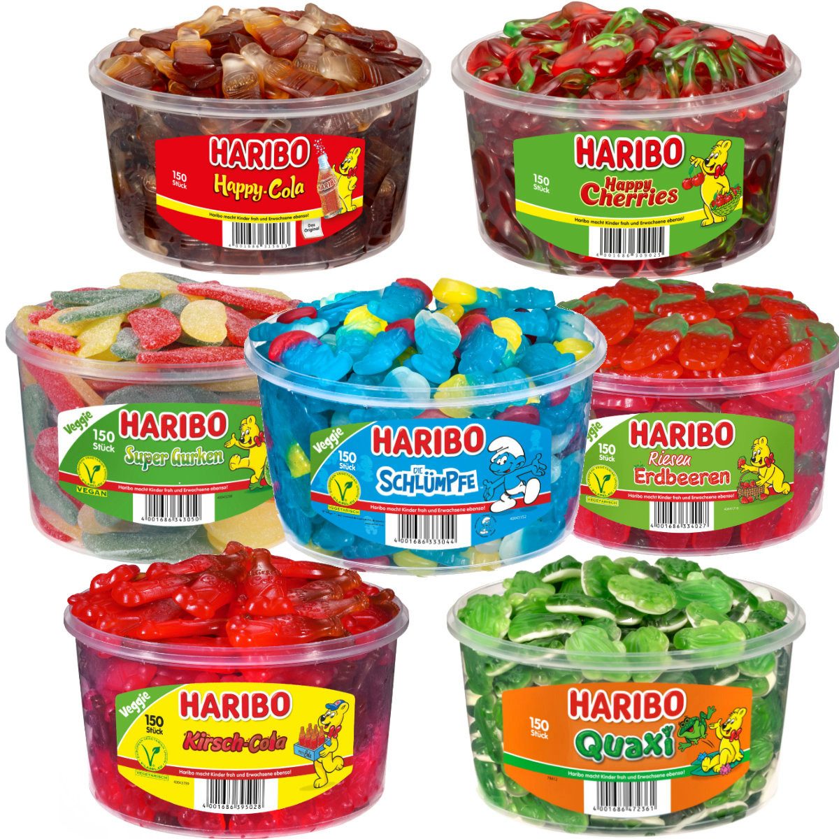 HARIBO Süßigkeit, Haribo Aktionspaket Eine Mischung aus verschiedenen Dosen 10005g