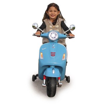 Jamara Elektro-Kinderroller Ride-on Vespa GTS 125, Blau, 12V, mit Licht und Sound, für Kinder ab 3 Jahren