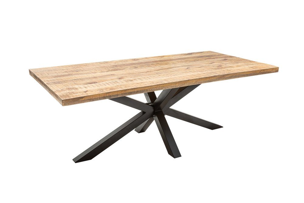 riess-ambiente Esstisch GALAXIE 160cm braun/schwarz – Massivholz, Stern-Gestell aus Metall, Industrial Design & bis zu 6 Personen – ideal für Dein Loft-Esszimmer