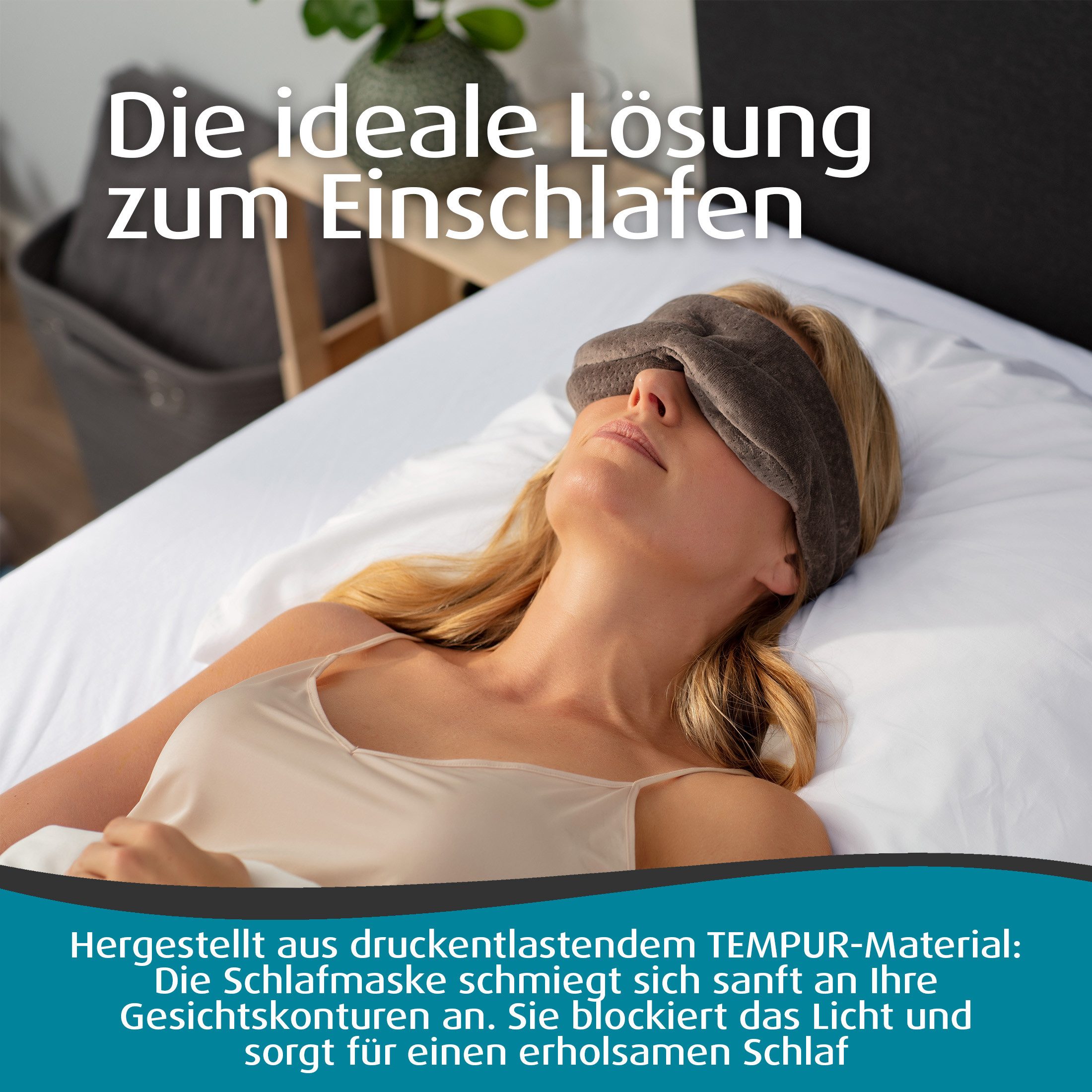 Tempur Schlafmaske TEMPUR® Schlafmaske, Weich, vollständig abdunkelnd