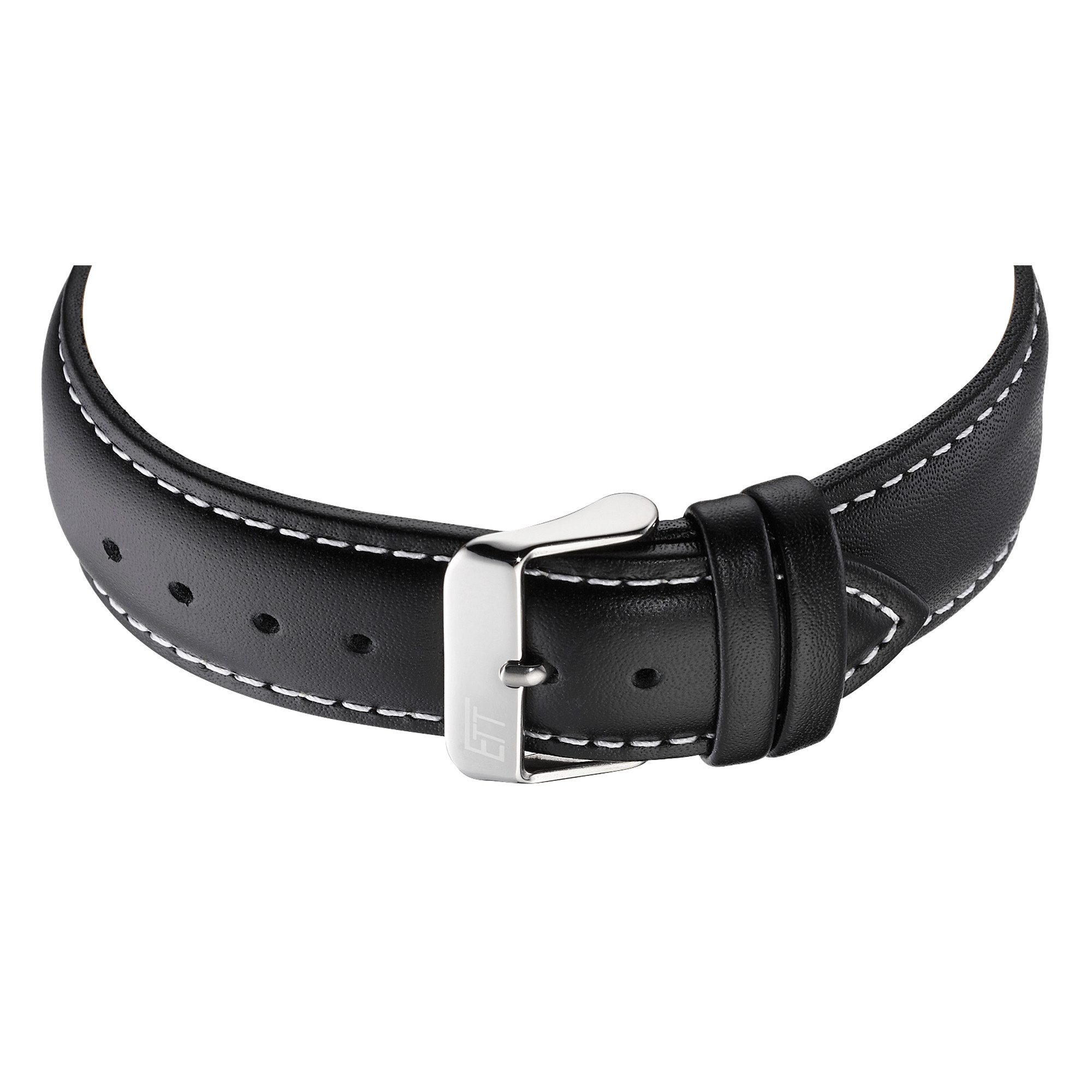 ETT Funk-Multifunktionsuhr Professional WorldTimer EGS-11550-21L, Armbanduhr, Solar, Herrenuhr, Lederarmband, analog, digital, Tag