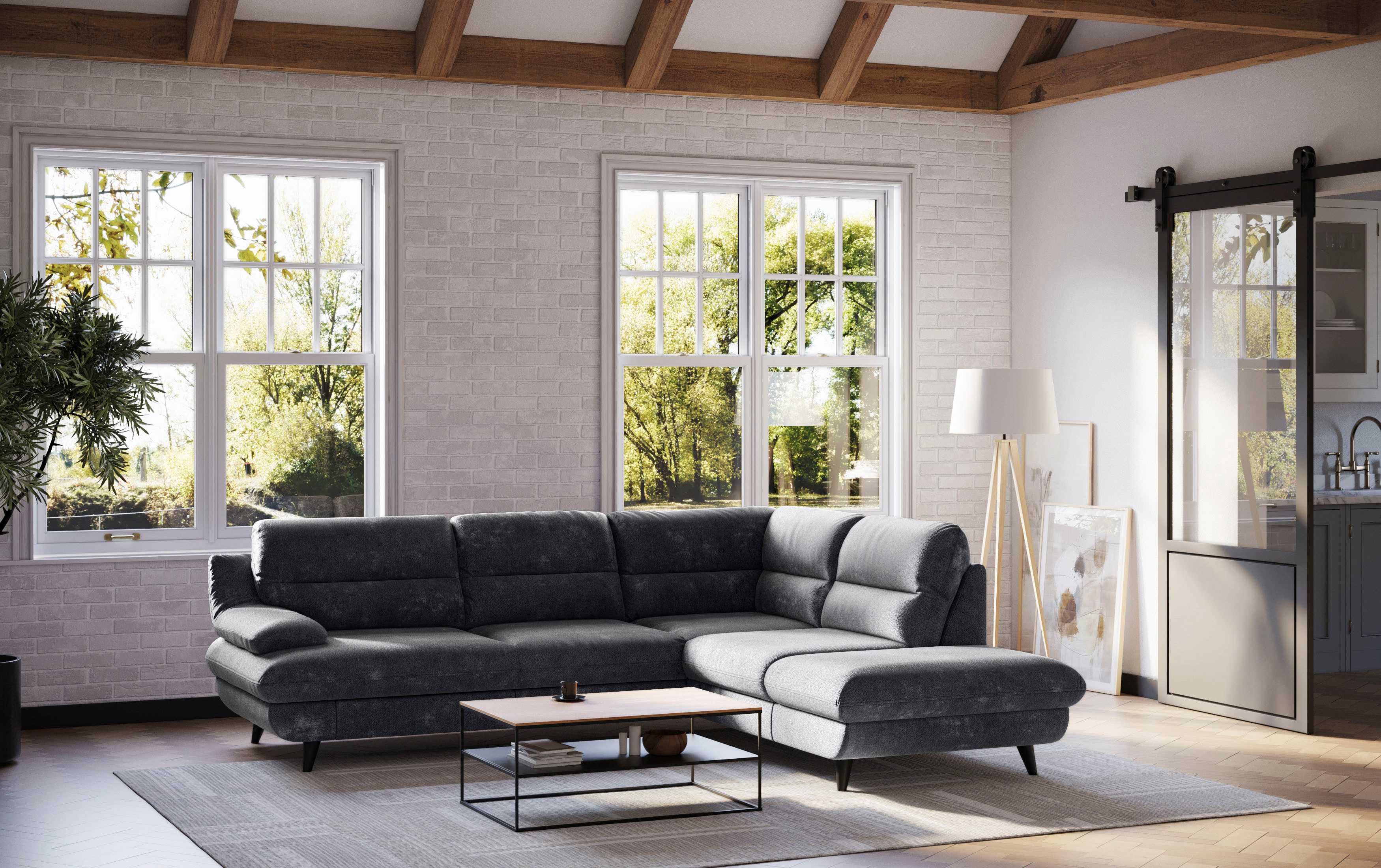 COTTA Ecksofa Pike L-Form, B: 266 cm, optional Bettfunktion & Bettkasten