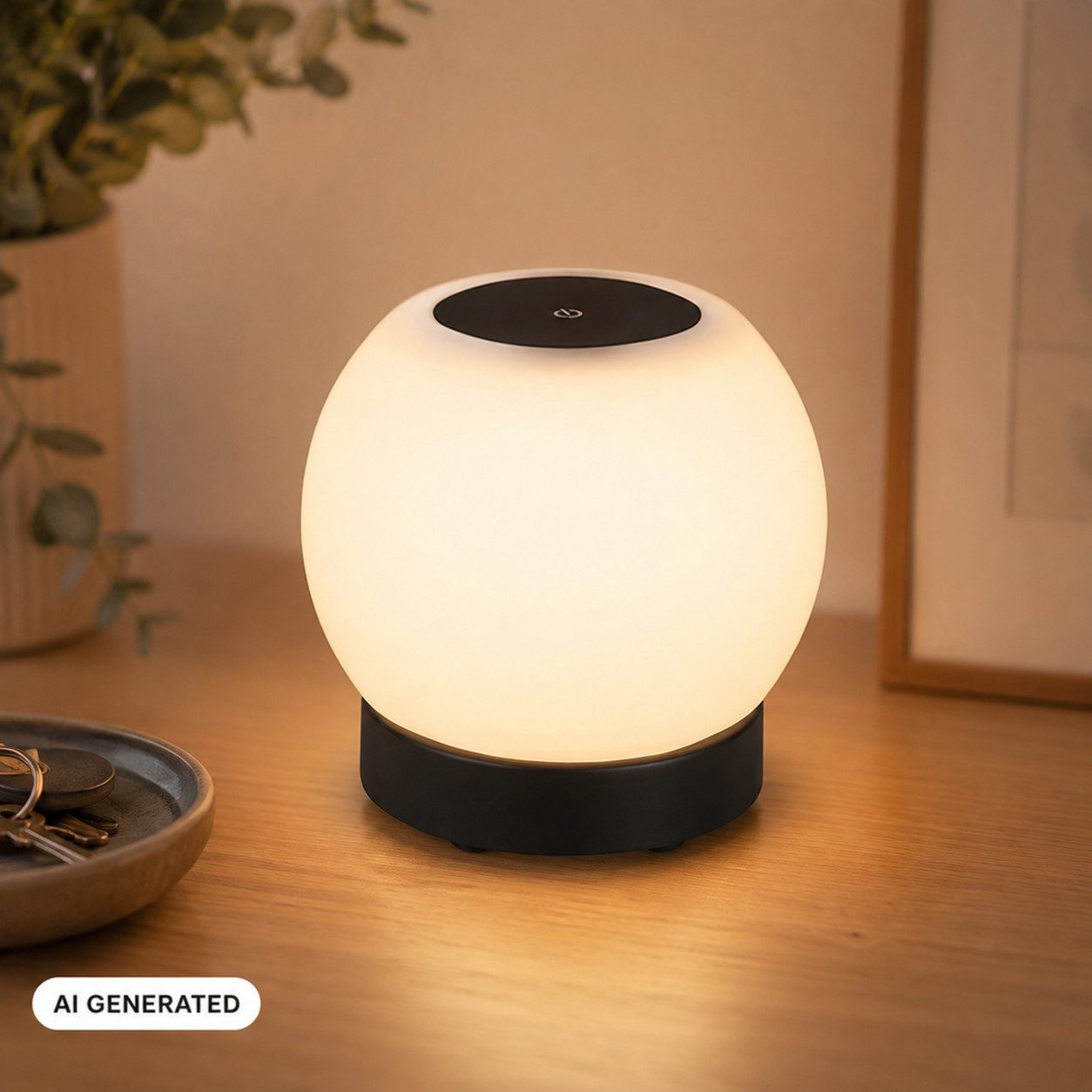 Briloner Leuchten LED Tischleuchte Tischlampe Akku Glas kabellos Dekolicht 3 Stufen Dimmfunktion, IP44 Balkon Campingleuchte, inkl. 2m USB Kabel