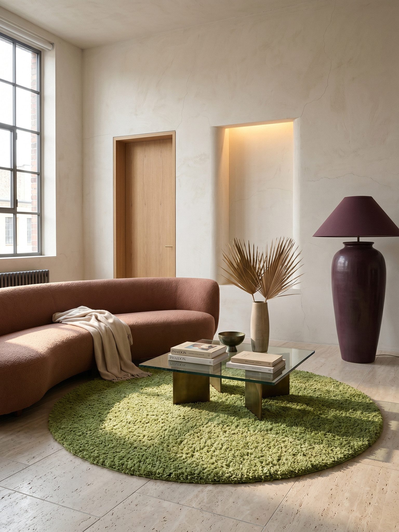 KADIMA DESIGN Teppich RHEIN Shaggy Langflor Wohnzimmer Schlafzimmer Waschbar Flauschig, Rund, Höhe: 32 mm, Grün, 80x80 cm, Wohnzimmerteppich Strapazierfähig Waschbar