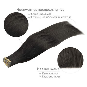 Wennalife Echthaar-Extension Echthaarverlängerungen, Klebeband im Haar, 20 Stück nahtlos glatt