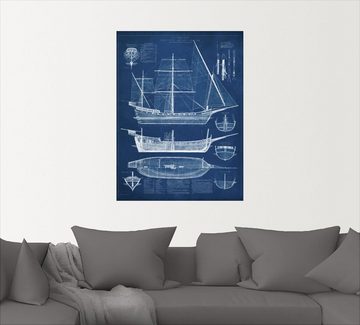 Artland Wandbild Entwurf für ein Antikes Schiff I, Boote & Schiffe (1 St), als Alubild, Outdoorbild, Wandaufkleber in verschied. Größen
