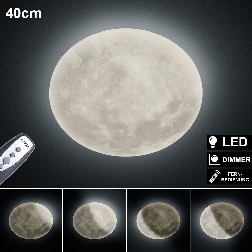 etc-shop LED Deckenleuchte, LED-Leuchtmittel fest verbaut, Warmweiß, LED Decken Leuchte Mond Lampe Fernbedienung Strahler dimmbar