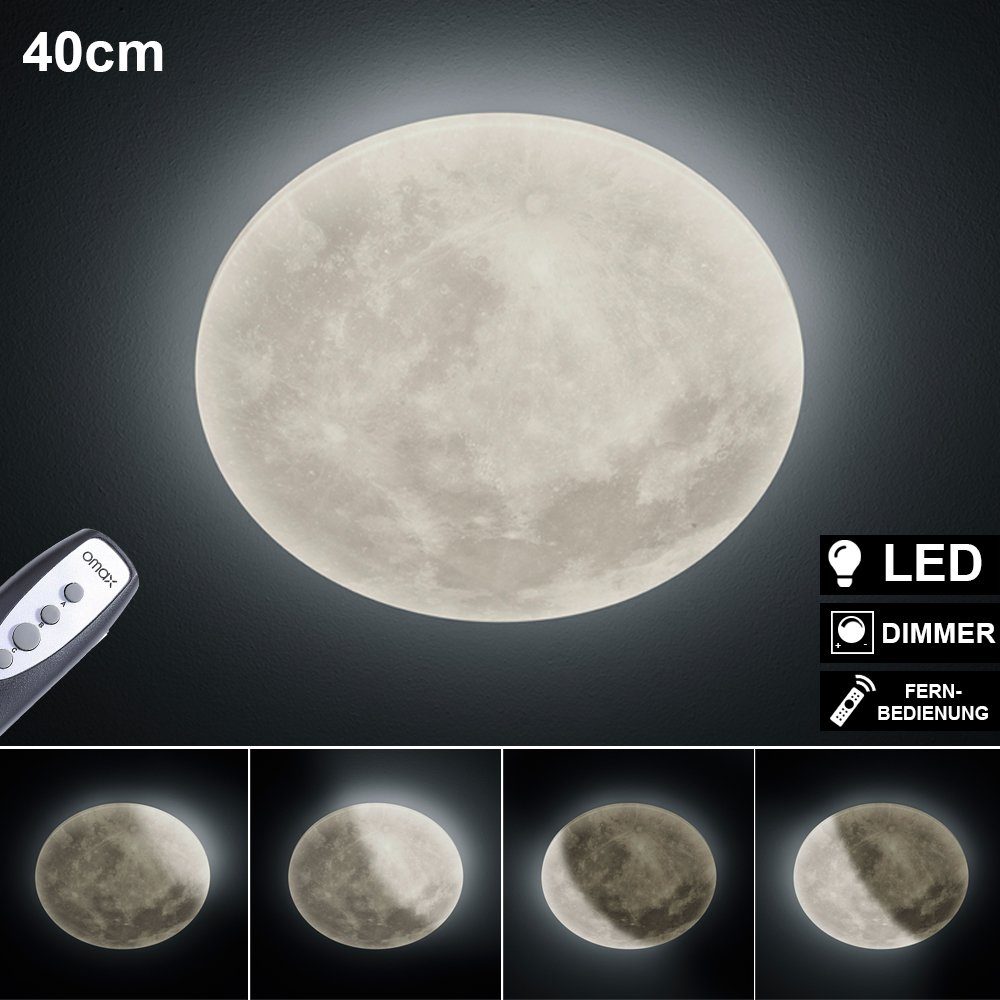 etc-shop LED Deckenleuchte, LED-Leuchtmittel fest verbaut, Warmweiß, LED  Decken Leuchte Mond Lampe Fernbedienung Strahler dimmbar