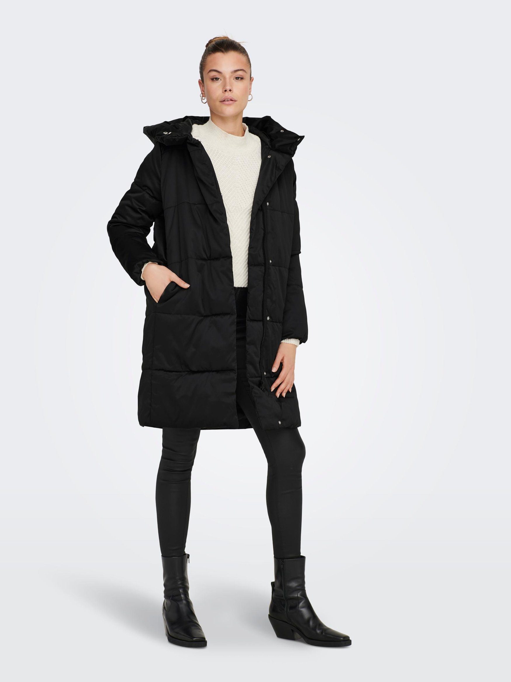 JACQUELINE de YONG Winterjacke Wattierter Steppmantel Puffer Winter Jacke JDYMUSTANG 7002 in Schwarz