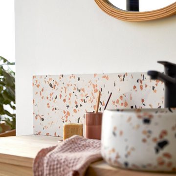 Tikamoon Waschbecken Ava Fliesenspiegel aus Premium-Terrazzo Brown 100 cm