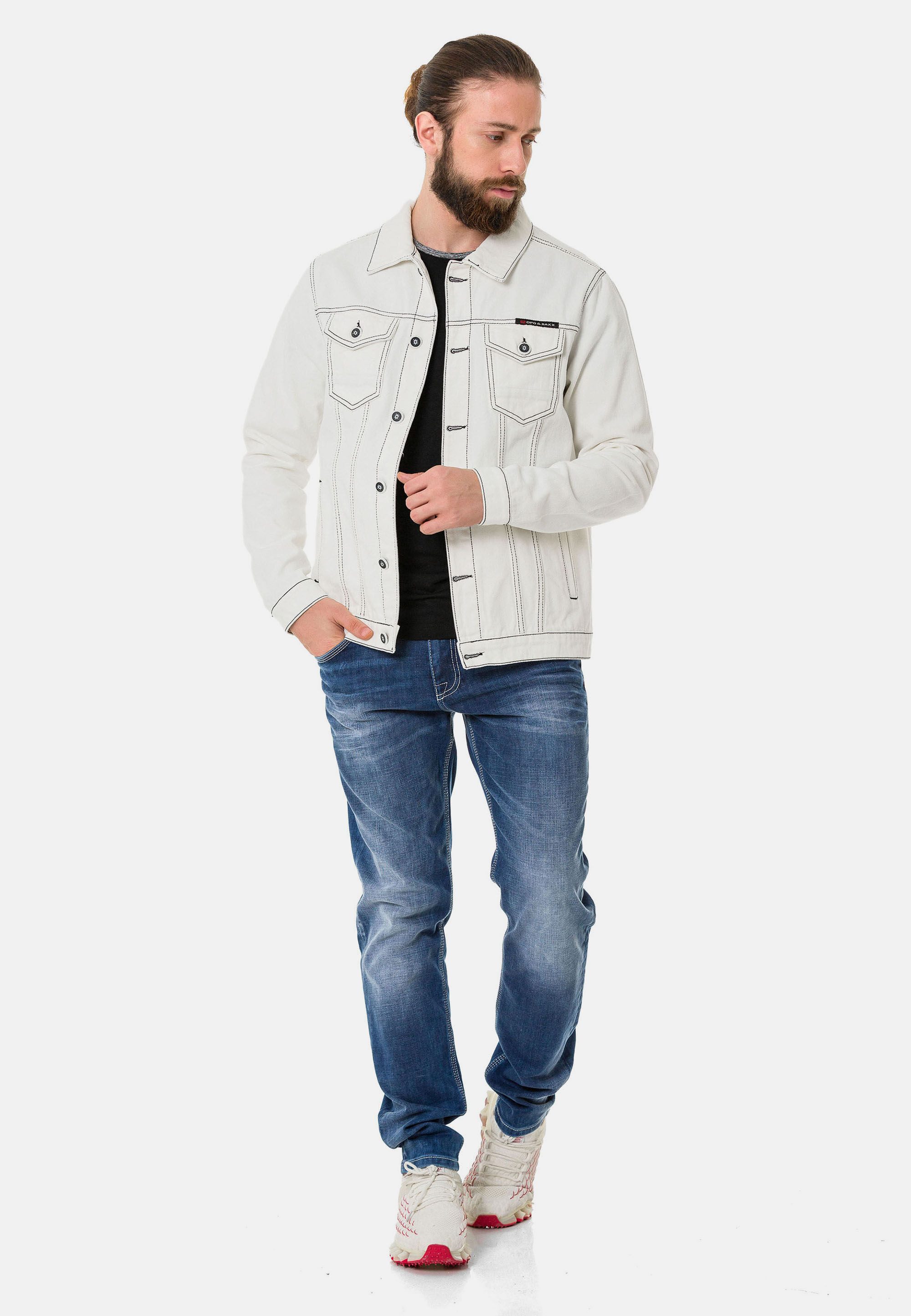 Cipo & Baxx Jeansjacke CJ289 mit Knopfleiste – Bild 5 von 5