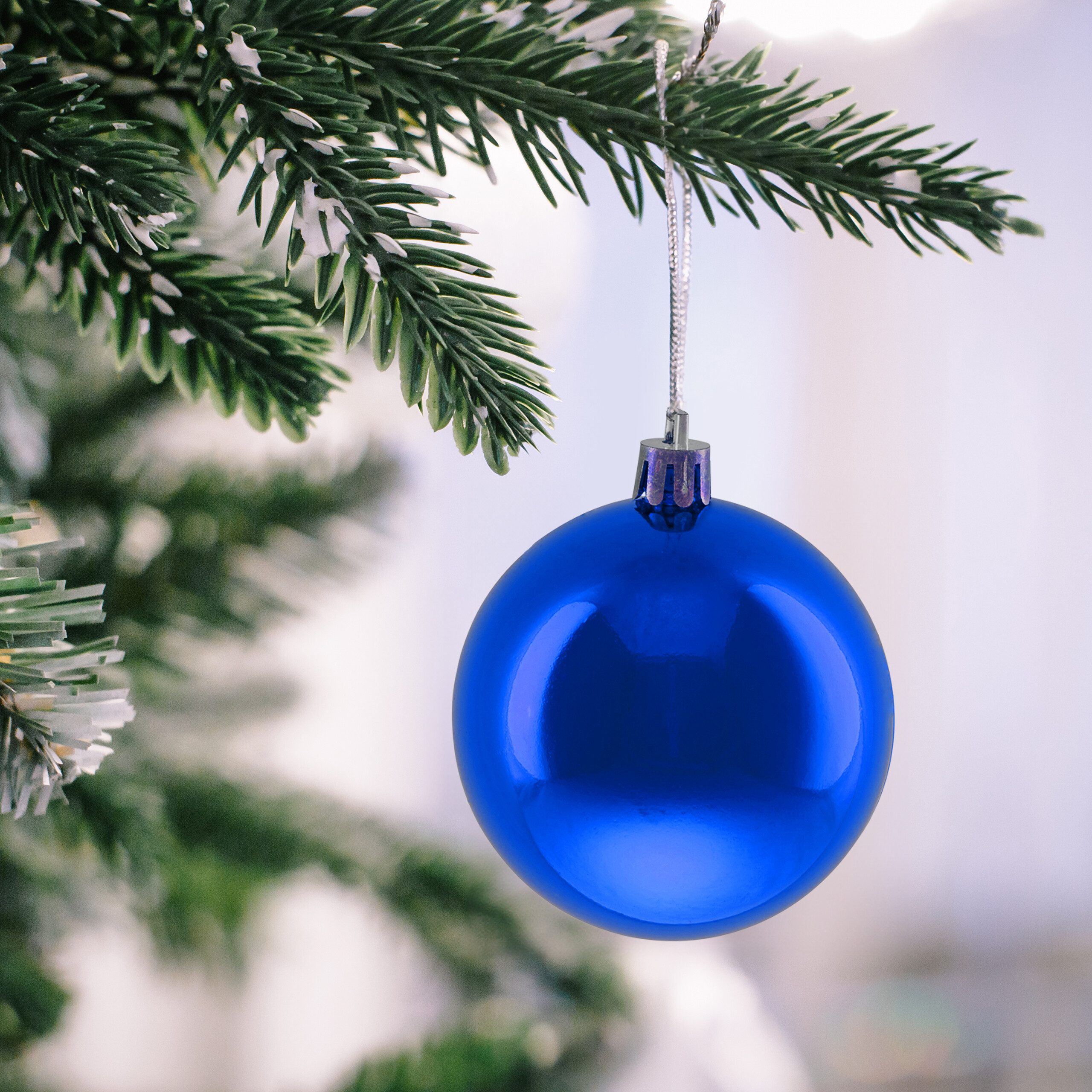 relaxdays Weihnachtsbaumkugel Weihnachtskugeln 100er Set, blau