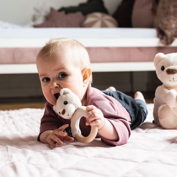Whisbear Beißring Greifspielzeug ökologischer Beißring Baby Holz Zahnungshilfe, Linderung bei Zahnungsschmerzen