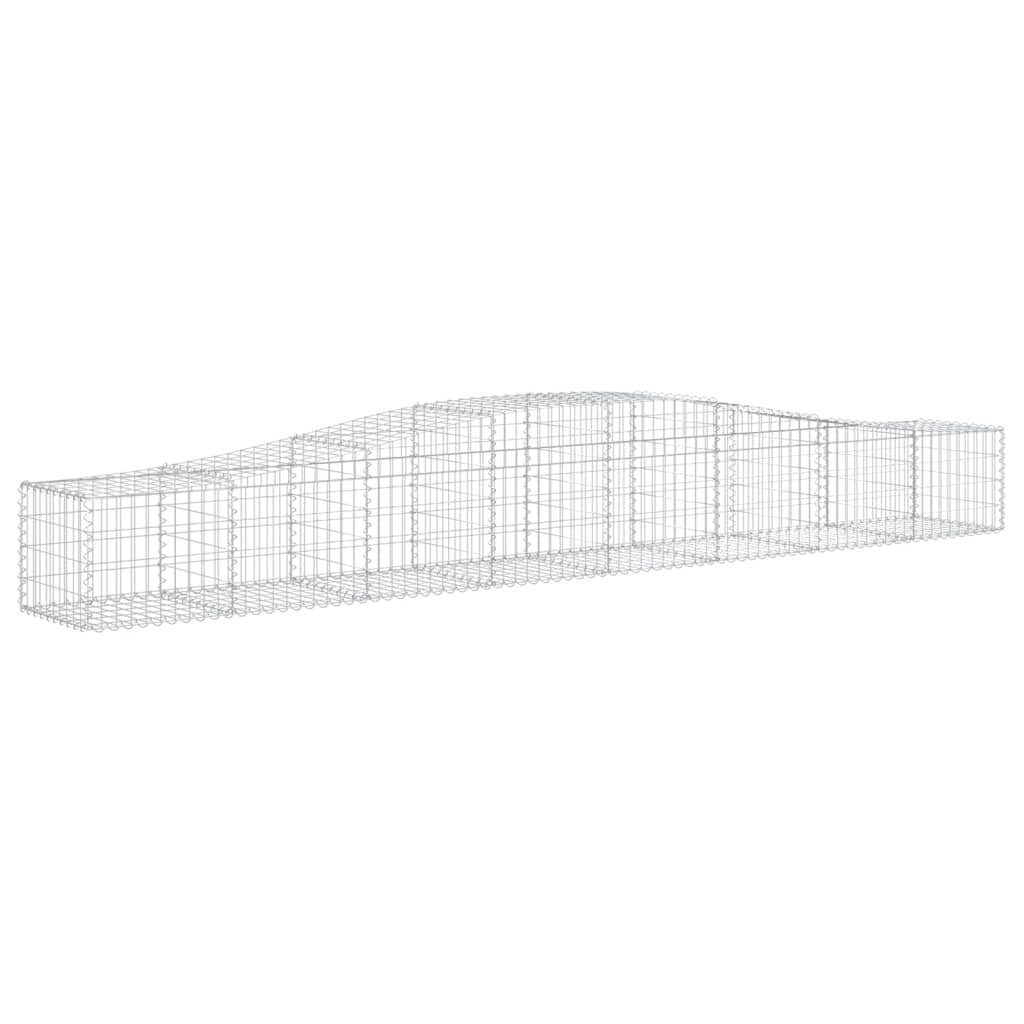 vidaXL Blumentopf Gabione mit Hochbogen 400x50x40/60 cm Verzinktes Eisen (1 St)