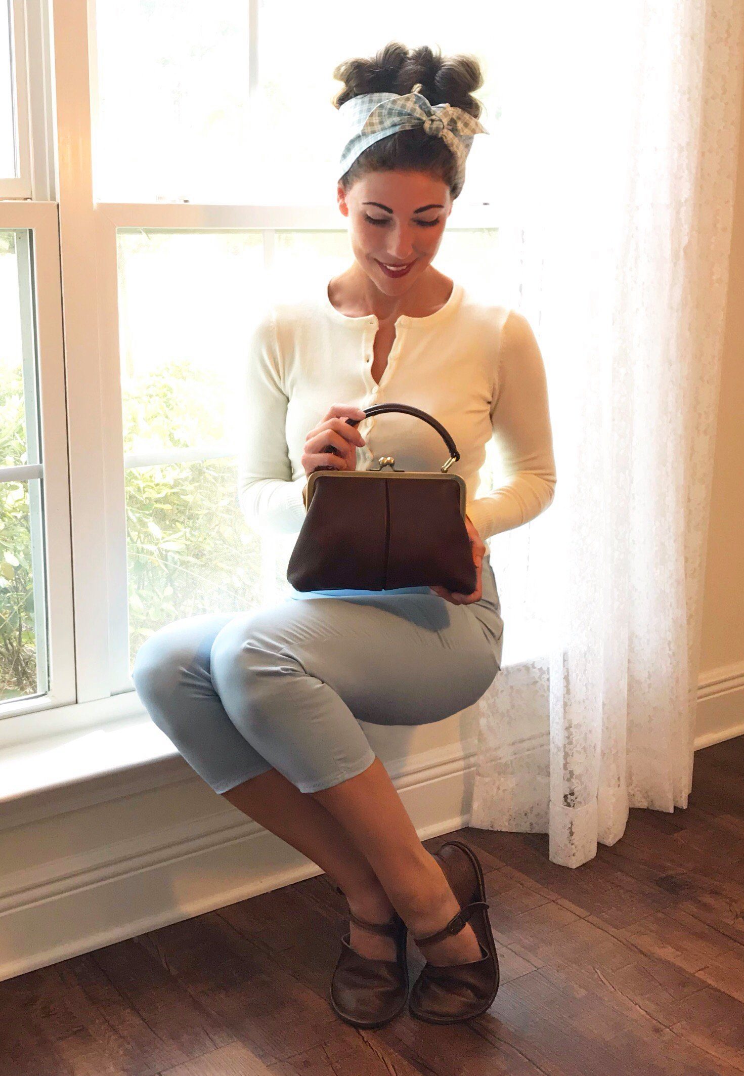 Taschenkinder Umhängetasche Leder Handtasche "Kleine Olive" in braun Schultertasche Vintage Tasche, Echtes Leder vom Rind