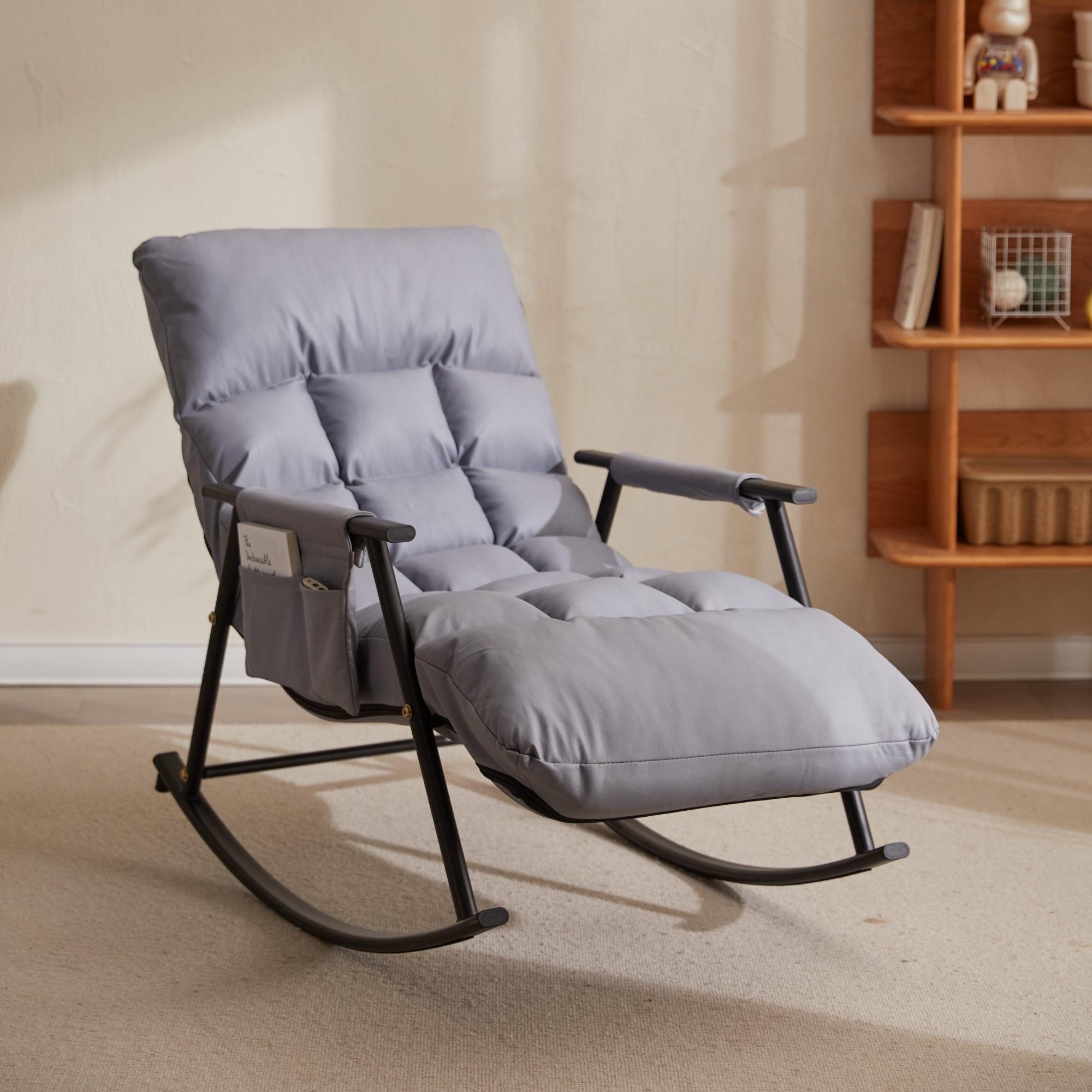 POPOLIC Schaukelstuhl Ergonomischer Schaukelstuhl/Liegesessel 140x60x96cm - günstig online kaufen