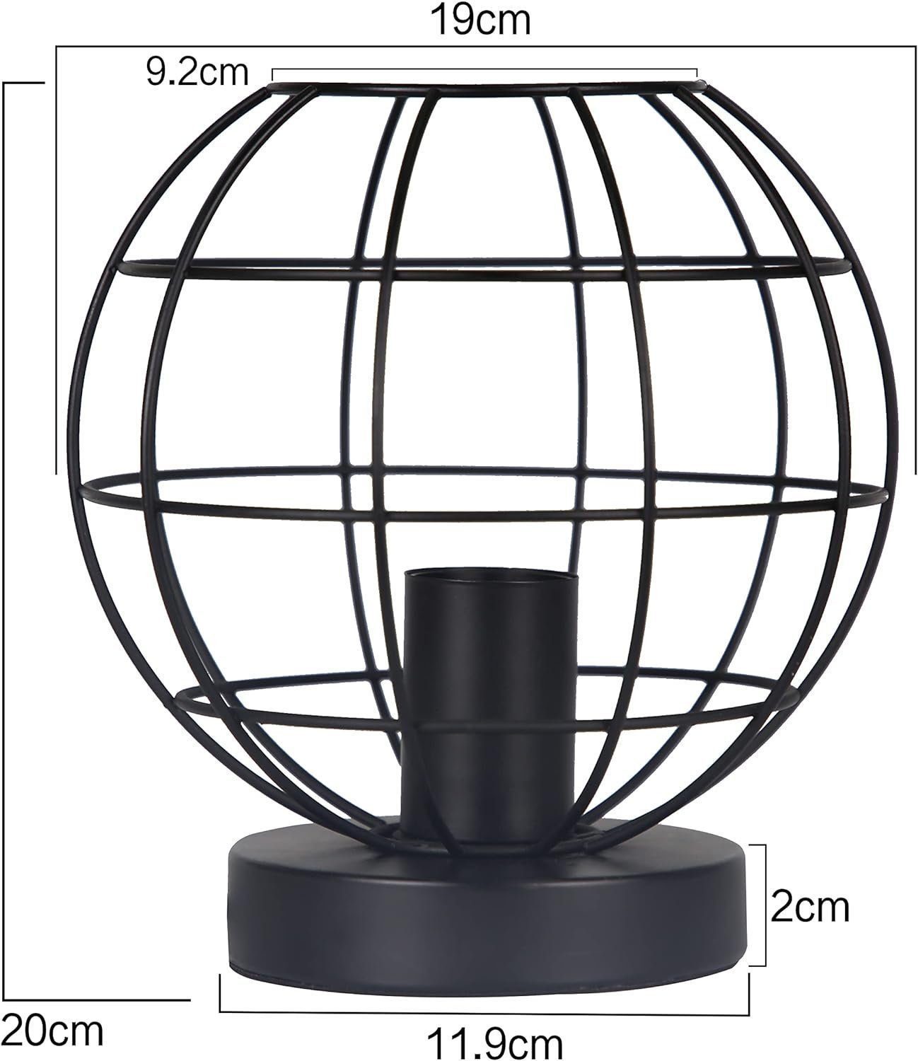 Nettlife Tischleuchte Vintage Schwarz E27 Retro Industrial Tischlampe aus Metall, mit Schalter, LED wechselbar, Wohnzimmer Kinderzimmer Schreibtisch Schlafzimme – Bild 3 von 5