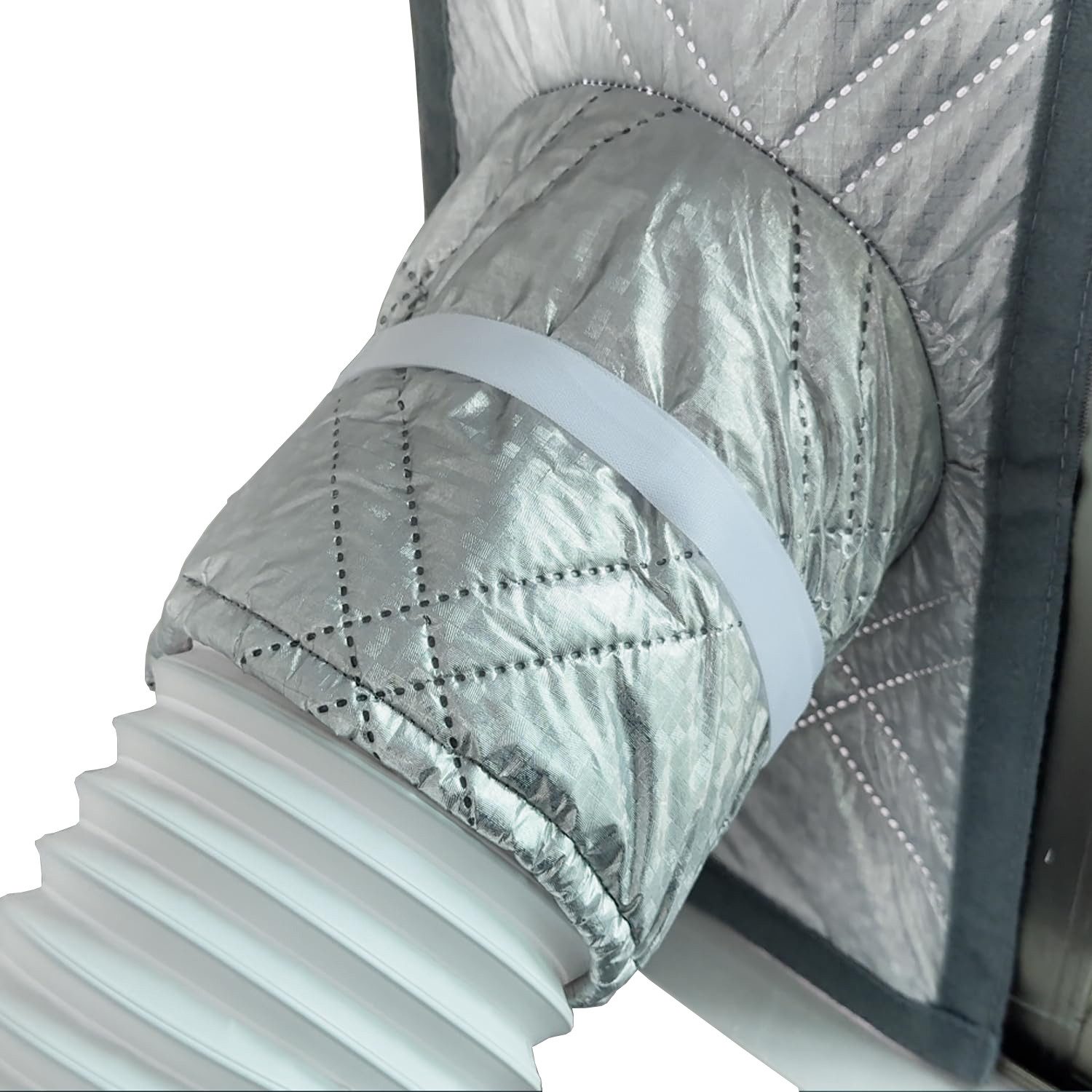 Diwzbyn Türdichtband tragbares Klimaanlagen-Fenster-Set, reflektierende Aluminiumfolie, Thermoschutz, 100 % Verdunkelung und wasserdicht