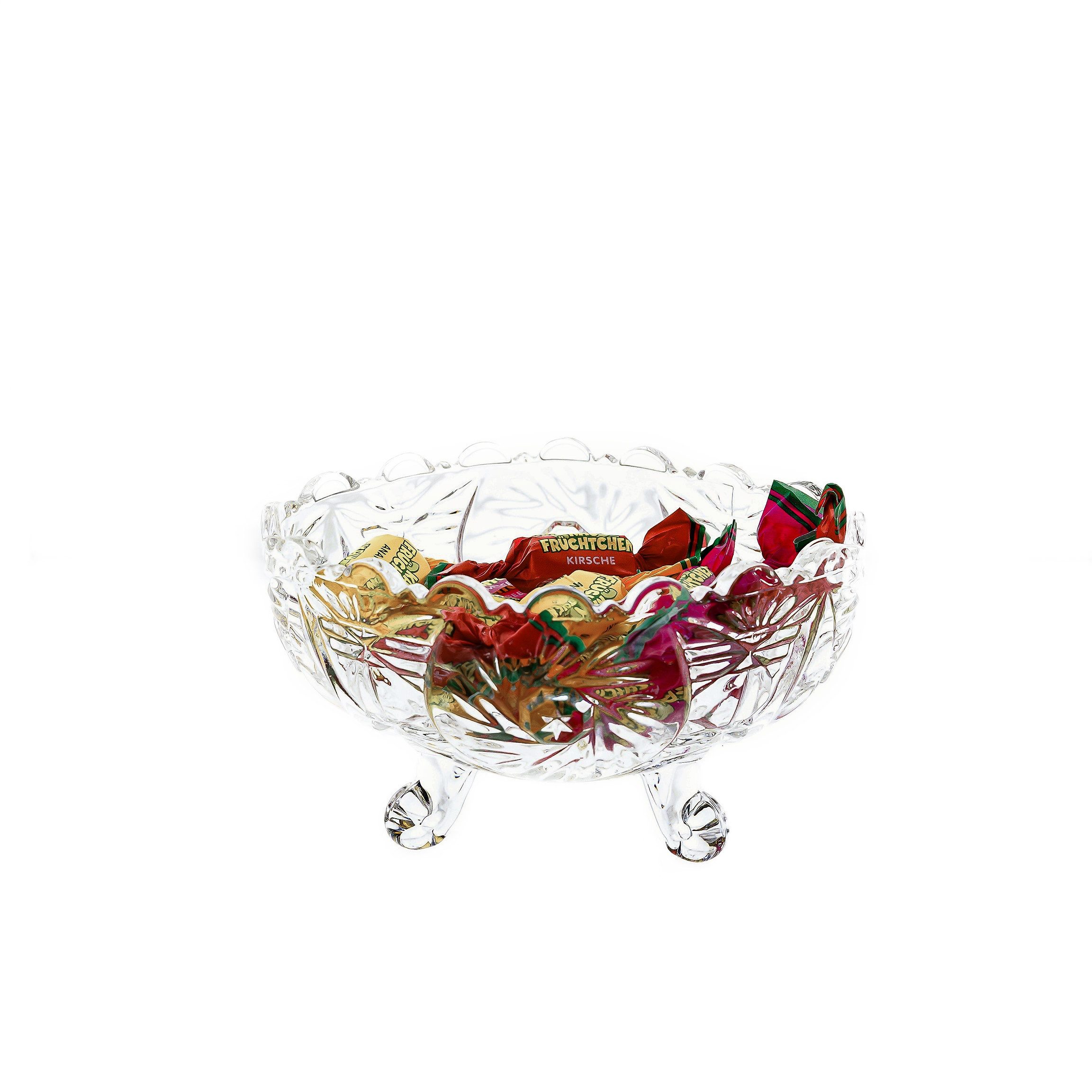 Sunay Servierschale 6 Tlg. Set Servierschale aus Glas Oval mit Muster für Snacks, Bowl, (6-tlg) – Bild 4 von 5