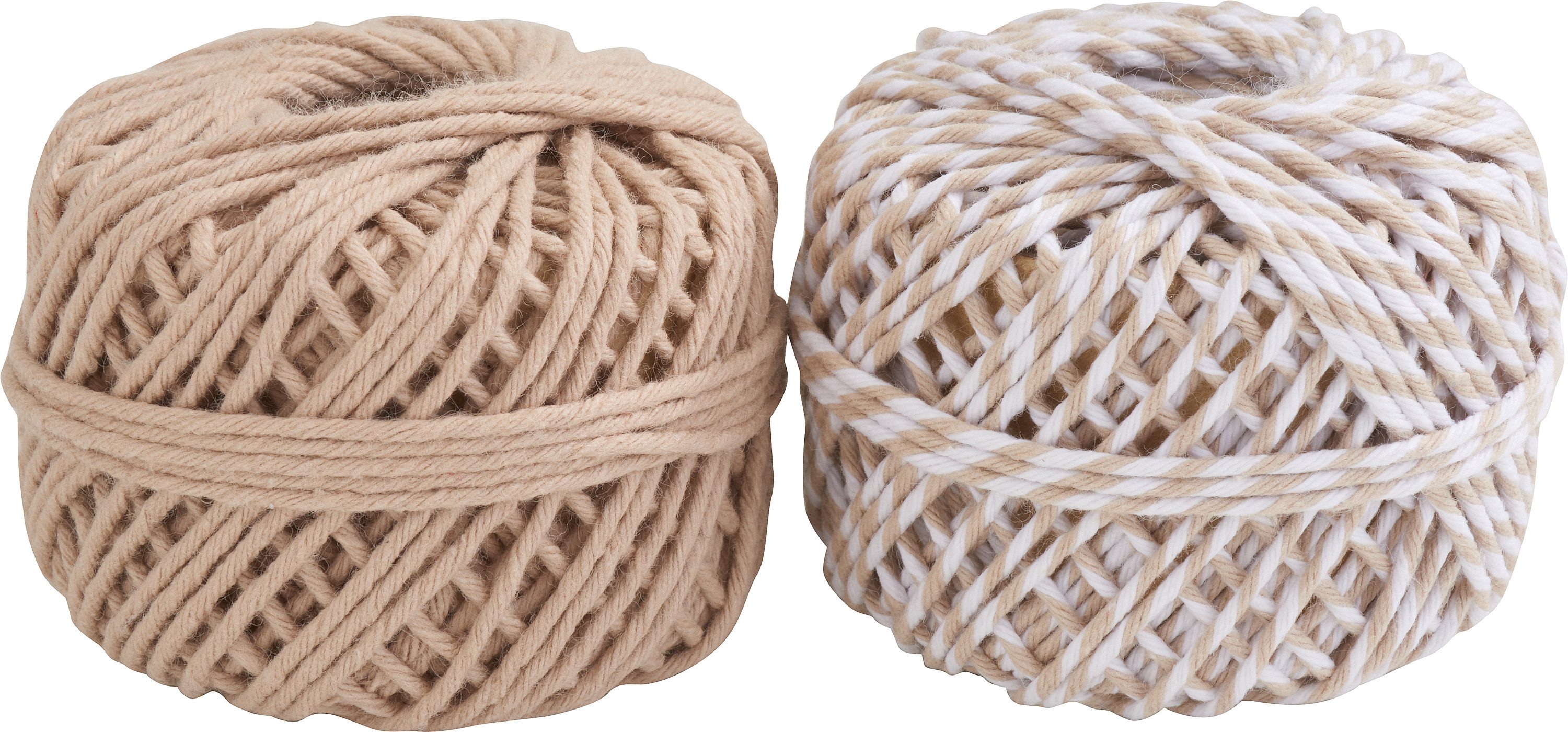 PRÄSENT Baumwollkordel Häkelwolle, 2 x 15 m