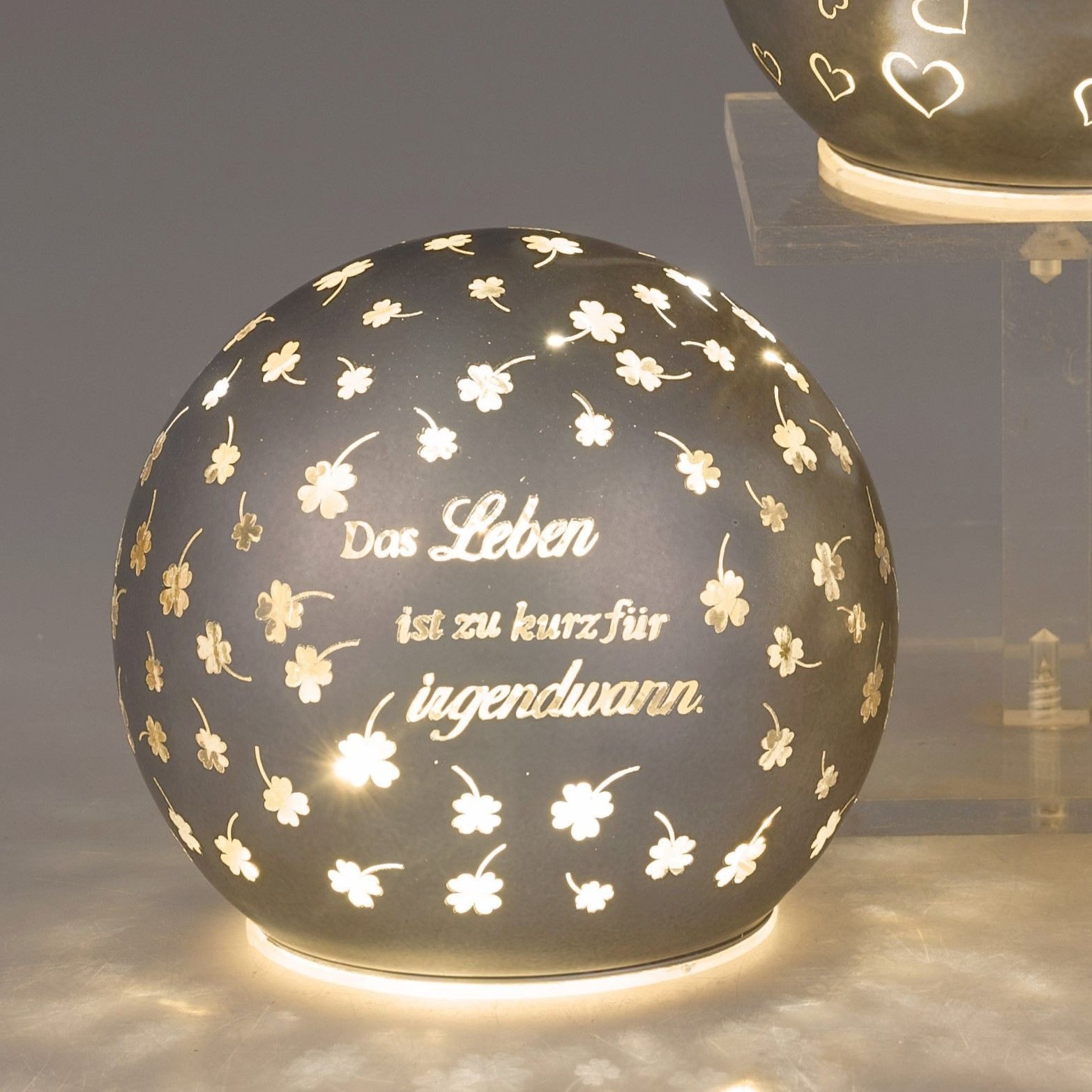 formano Kugelleuchte Sprüche, Mit Timerfunktion günstig online kaufen