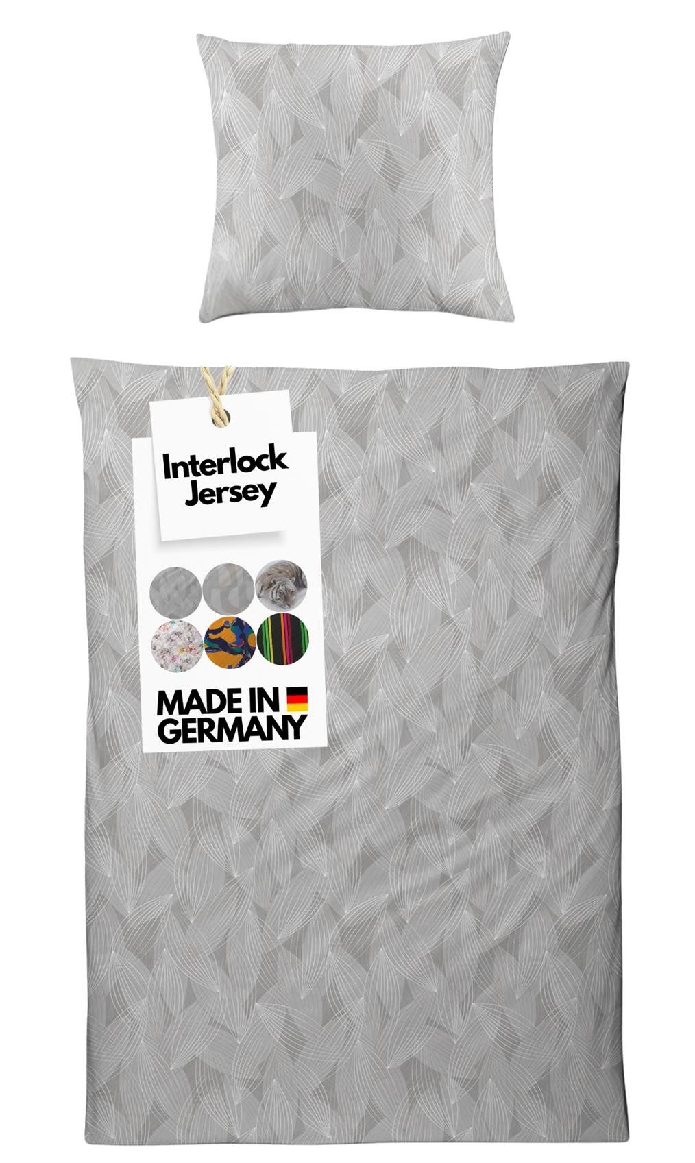 Carpe Sonno Bettwäsche Jersey 135x200 155x220 Baumwolle Bettbezug Bettwäsche MADE IN GERMANY, Interlock-Jersey, 2 teilig, Hochwertige Luxus Interlock Bettwäsche 135 x 200 cm - Muster