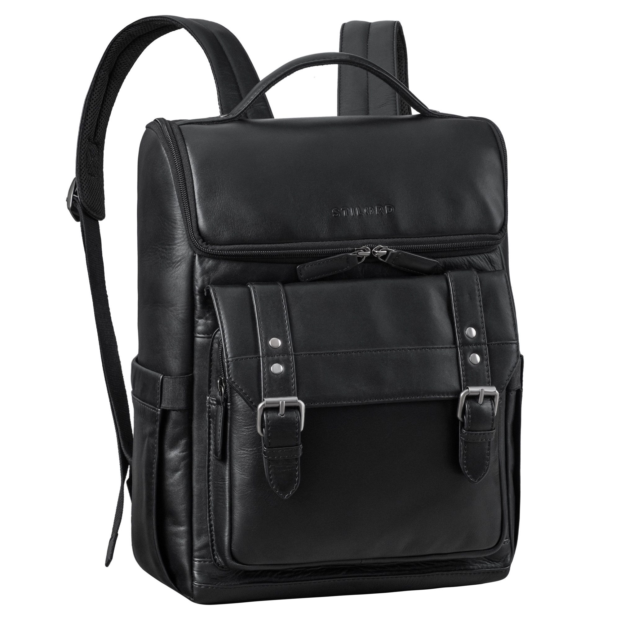 STILORD Notebookrucksack "Gian" Rucksack Herren Arbeit Leder Damenrucksack Groß für 16" Laptops