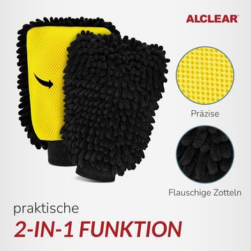 ALCLEAR 95C2 Chenille Zottelhandschuhe 2er Set Auto Waschhandschuh 22 x 17 cm Mikrofasertuch (80% Polyester, 20% Nylon)