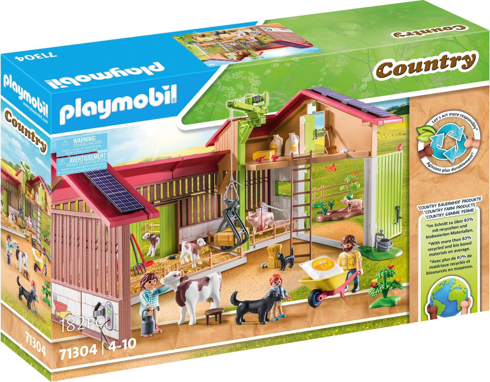 Playmobil® Konstruktions-Spielset Großer Bauernhof (71304), Country, (182 St), teilweise aus recyceltem Material; Made in Germany