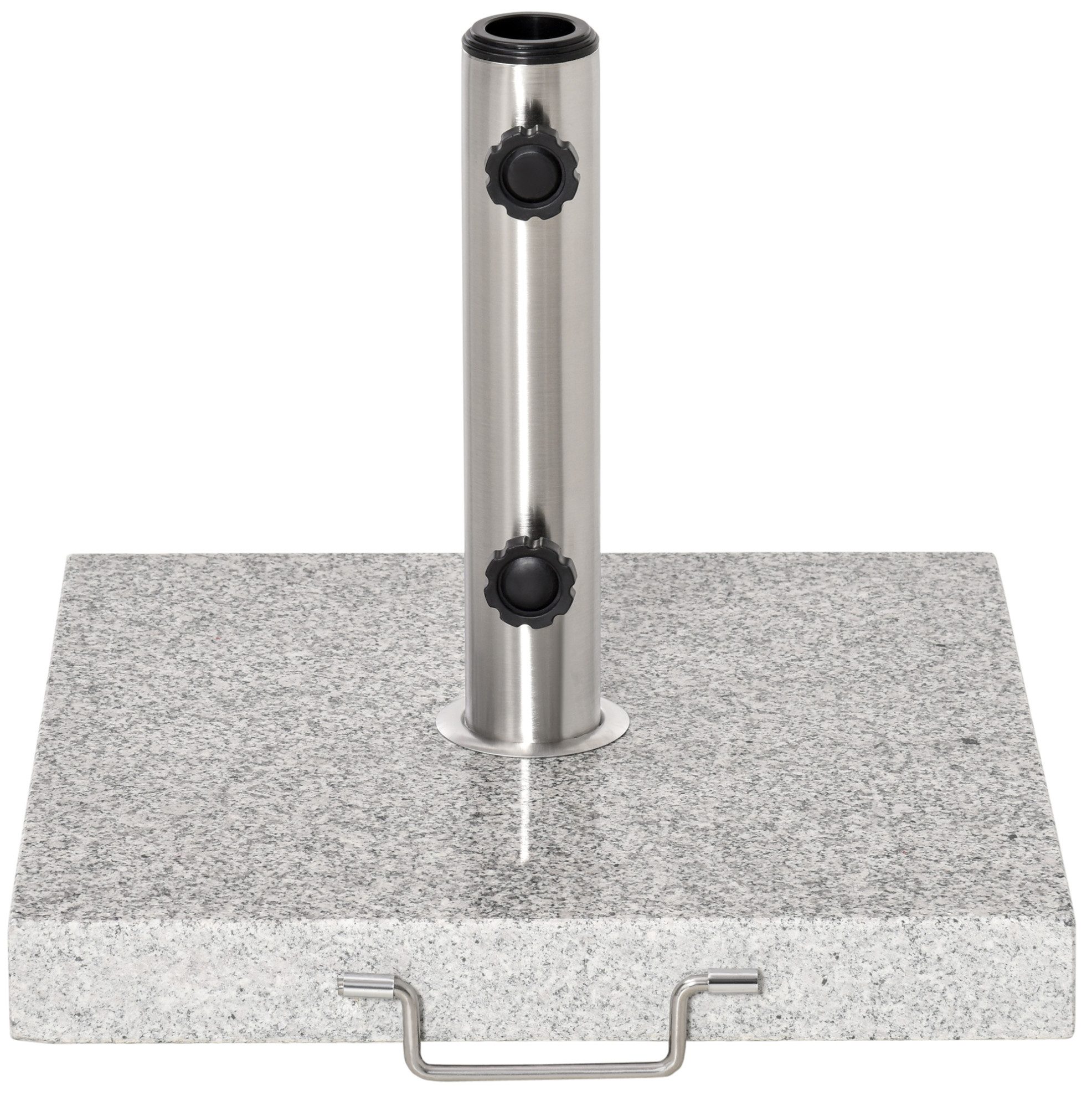 OKWISH Schirmständer Sonnenschirmständer 28 kg Marmor Edelstahl 40x40x36 cm Schirmfuß (1 St., Terrasse Balkon Outdoor Schirmhalter mit Steinplatte Edelstahl), Mobiler Schirmständer stabiler Standfuß für Sonnenschirm Garten
