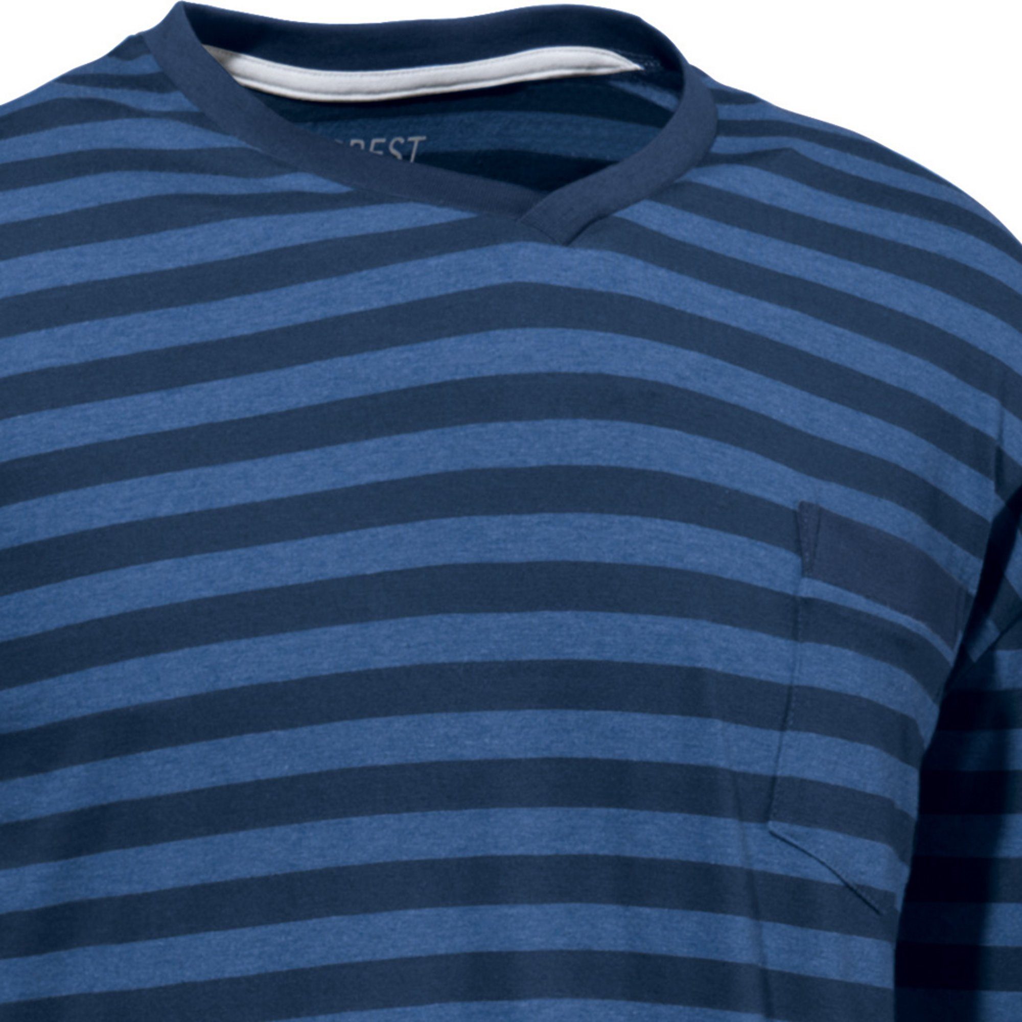 REDBEST Pyjama Herren-Schlafanzug Single-Jersey Streifen