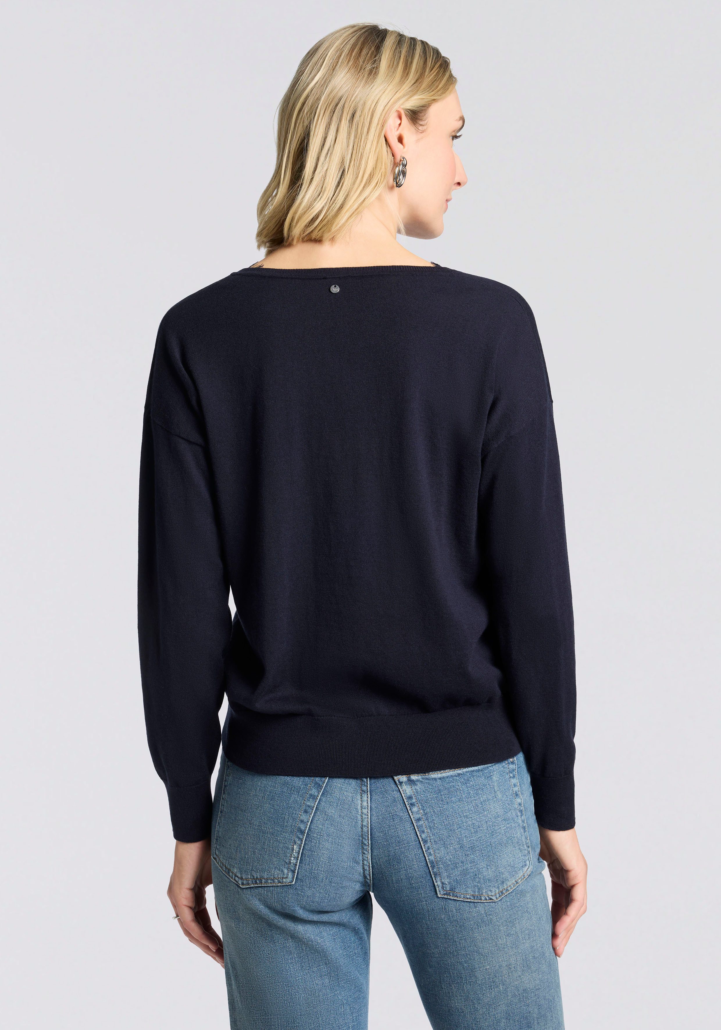 BOSS ORANGE Strickpullover Fettuccini Premium Damenmode V-Ausschnitt mit Sp günstig online kaufen