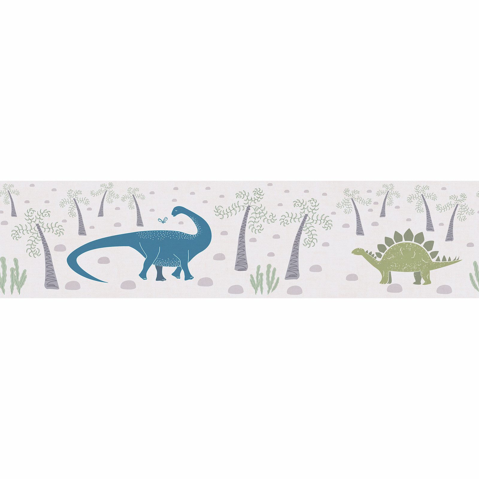 A.S. Création Bordüre Dinosaurier Steine Bäume Creme Grün 77141-1 Lilly + Luis AS Creation