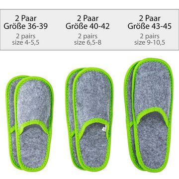 ONVAYA ABS Gästepantoffel Home greygreen, Grün Grau, 6er Set, Antirutsch Pantoffel