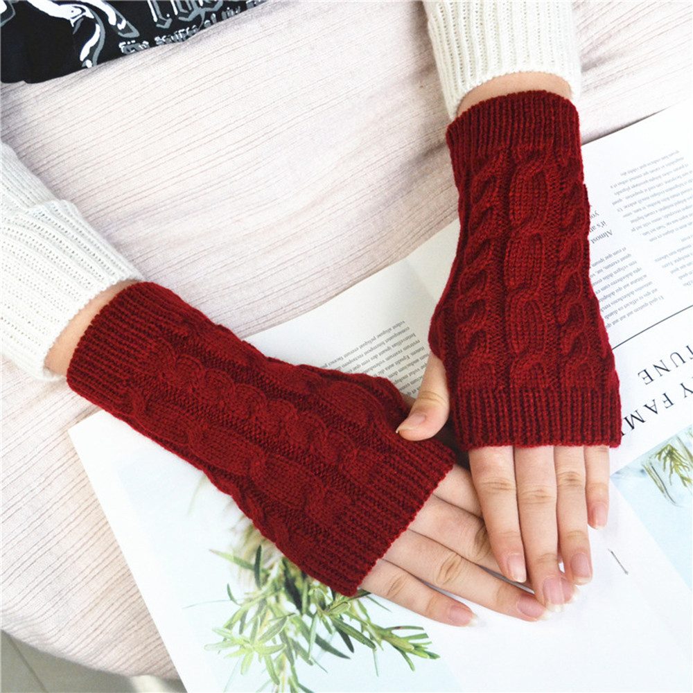 Cachito Armstulpen Winter Fingerlose Handschuhe Unisex Warm Weiche Strickhandschuhe