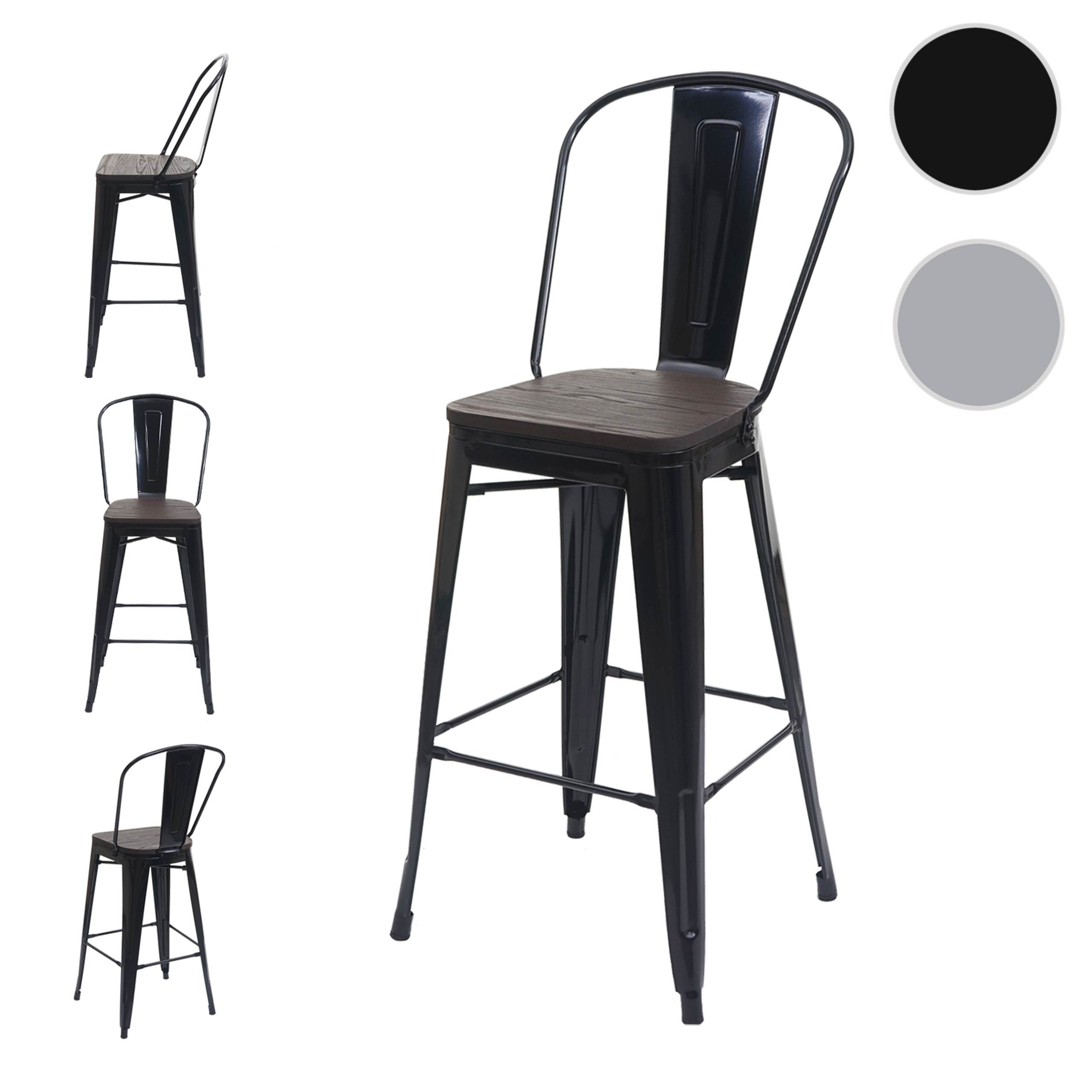 MCW schwarz (Set, Belastbarkeit mit Barhocker Holzsitzfläche, MCW-A73-C-4 4er), pro kg Maximale Stuhl: 120