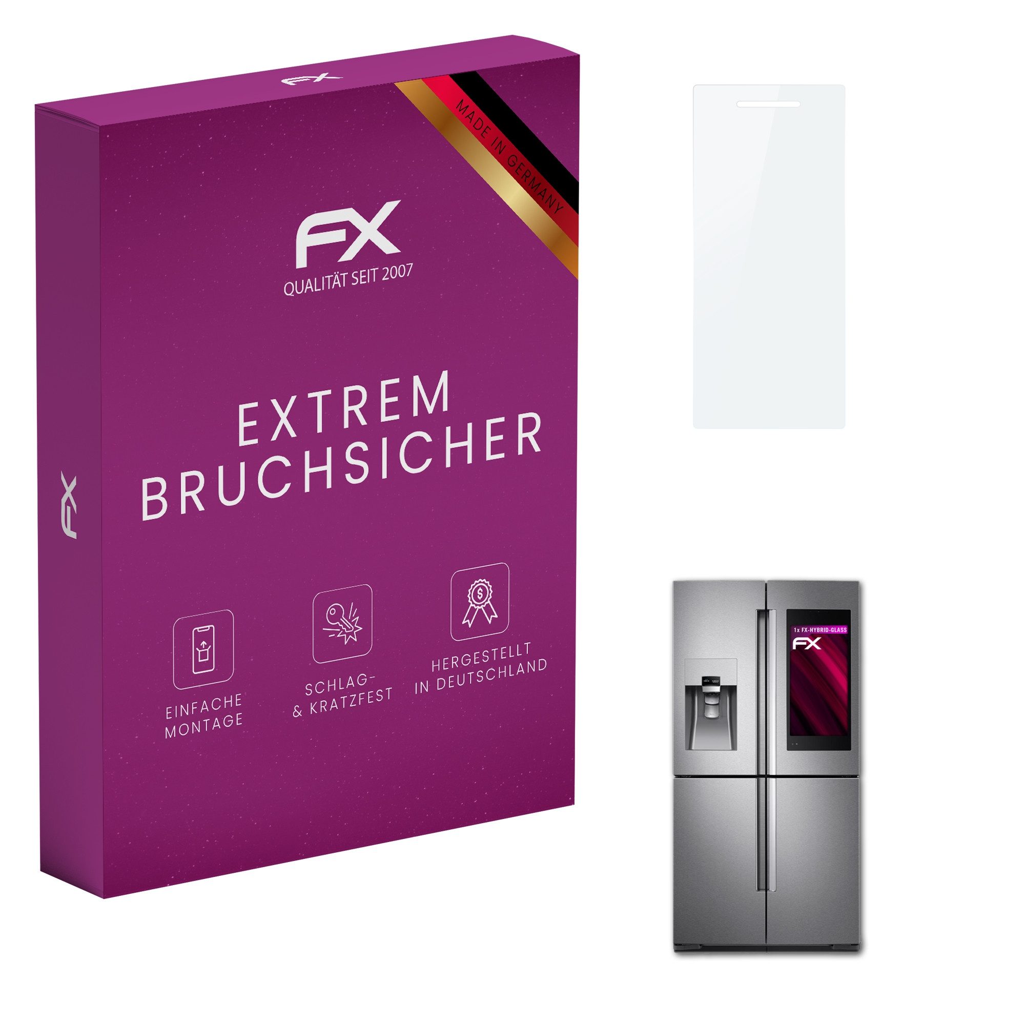 atFoliX Schutzfolie Panzerglasfolie für Family Hub RF56M9540SR/EF, Ultradünn und superhart