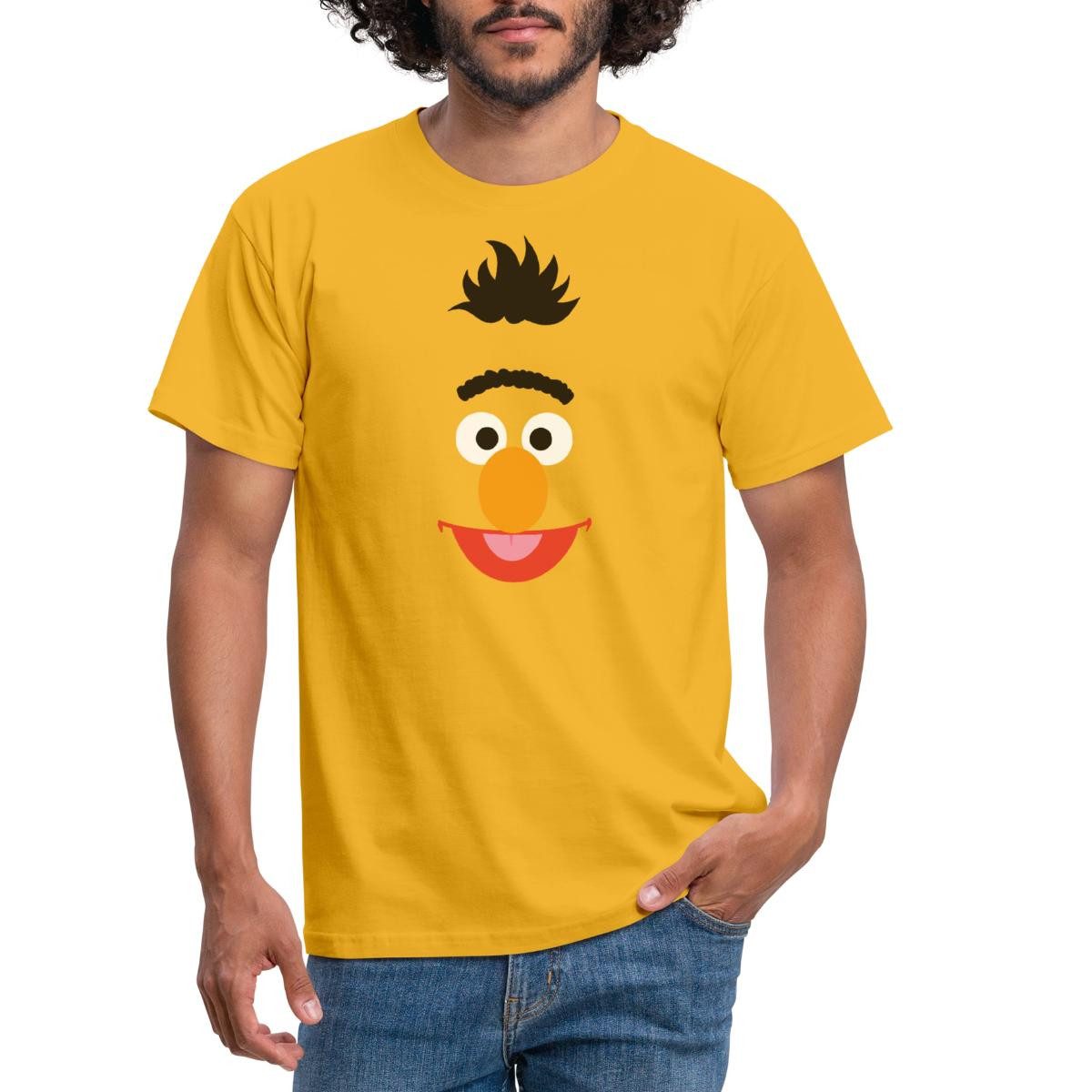 Spreadshirt T-Shirt Sesamstraße Bert Kostüm Gesicht Männer T-Shirt (1-tlg)