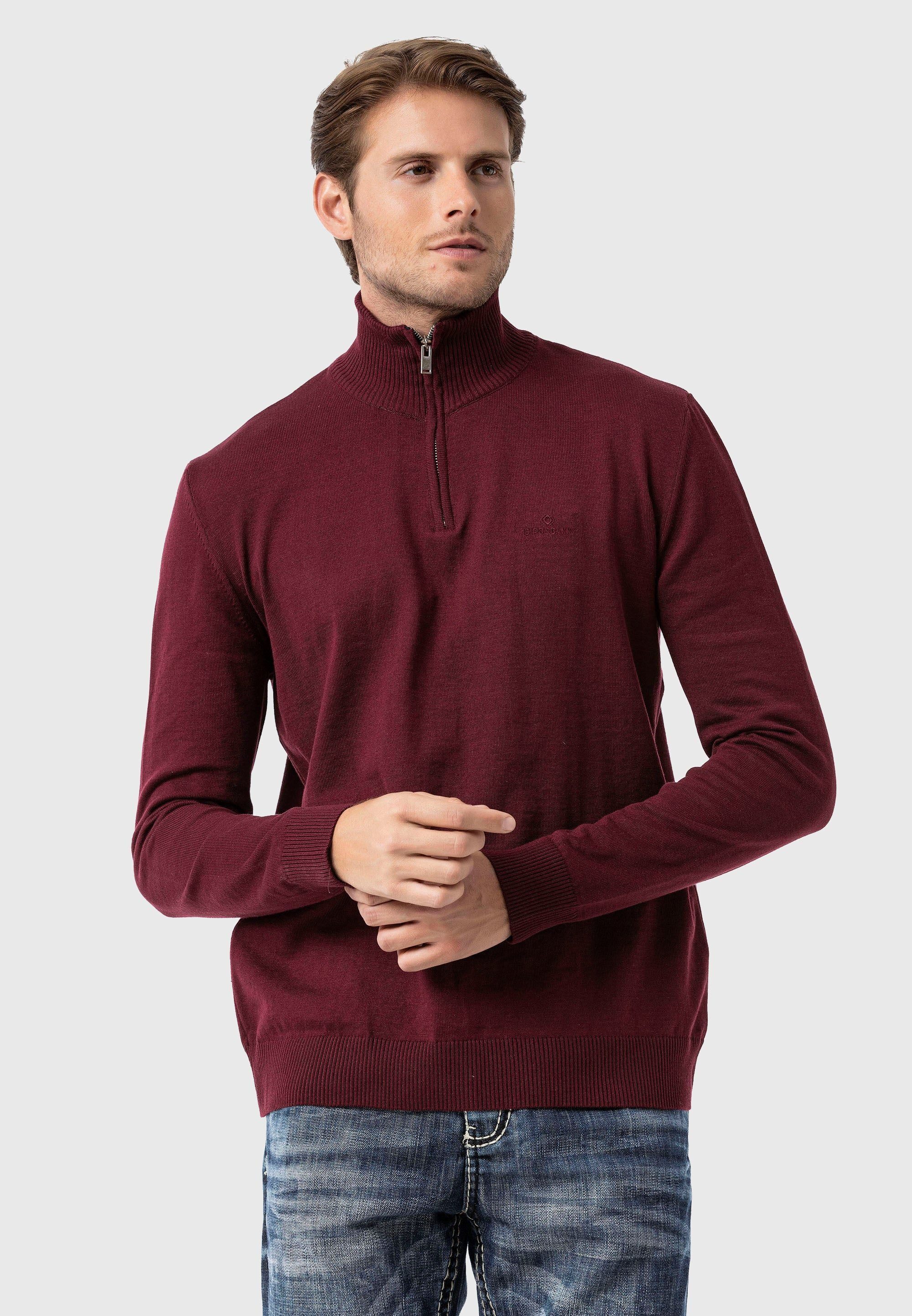 Cipo & Baxx Troyer Pullover (1-tlg) mit Troyer-Kragen