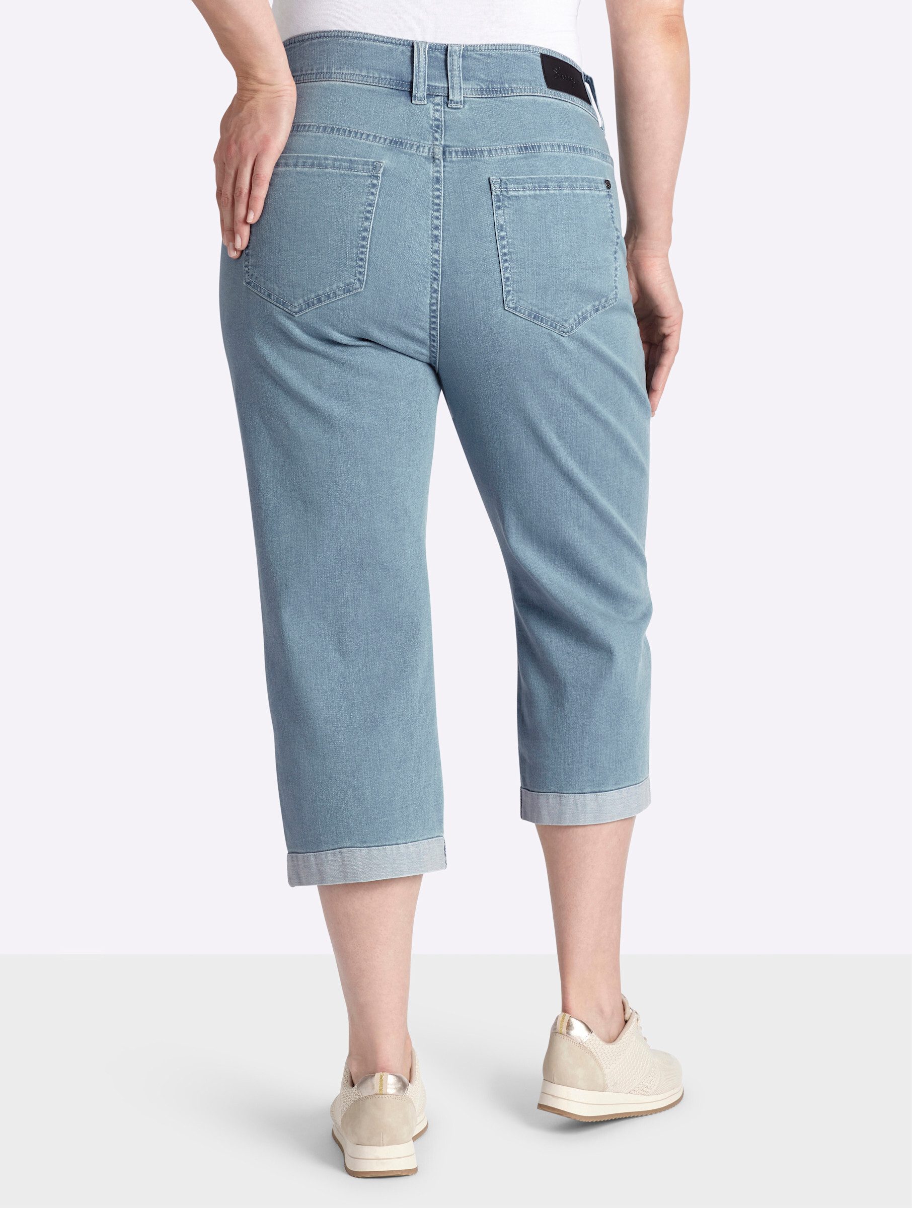 Sheego Jeansshorts 3/4-Jeans erhöht