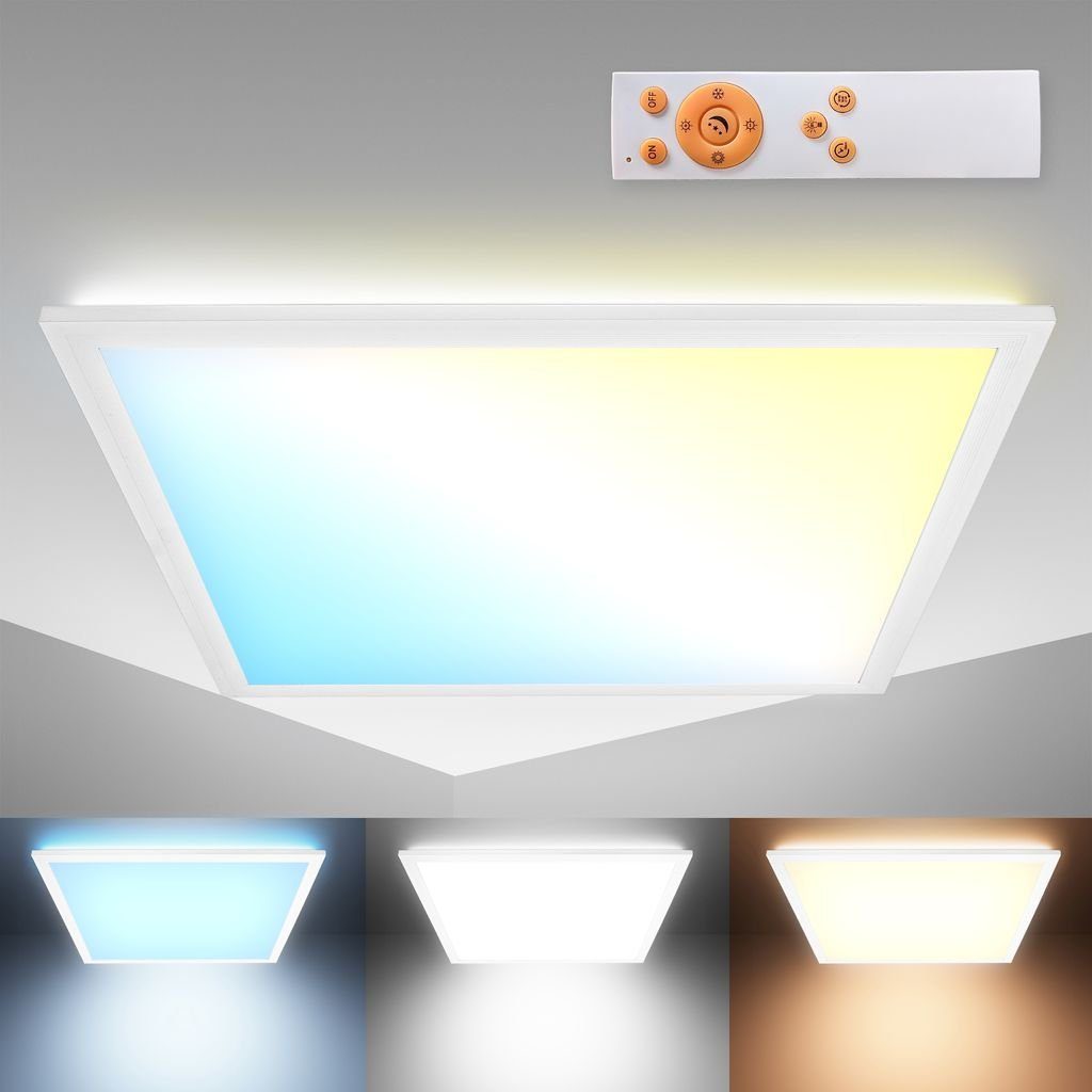 Licht Deckenleuchte LED mm Deckenlampe Farbtemperatursteuerung B.K.Licht Dimmfunktion, Neutralweiß, indirektes integriert, fest BKL1493, Kaltweiß, 295x295x60 Fernbedienung - LED Warmweiß,